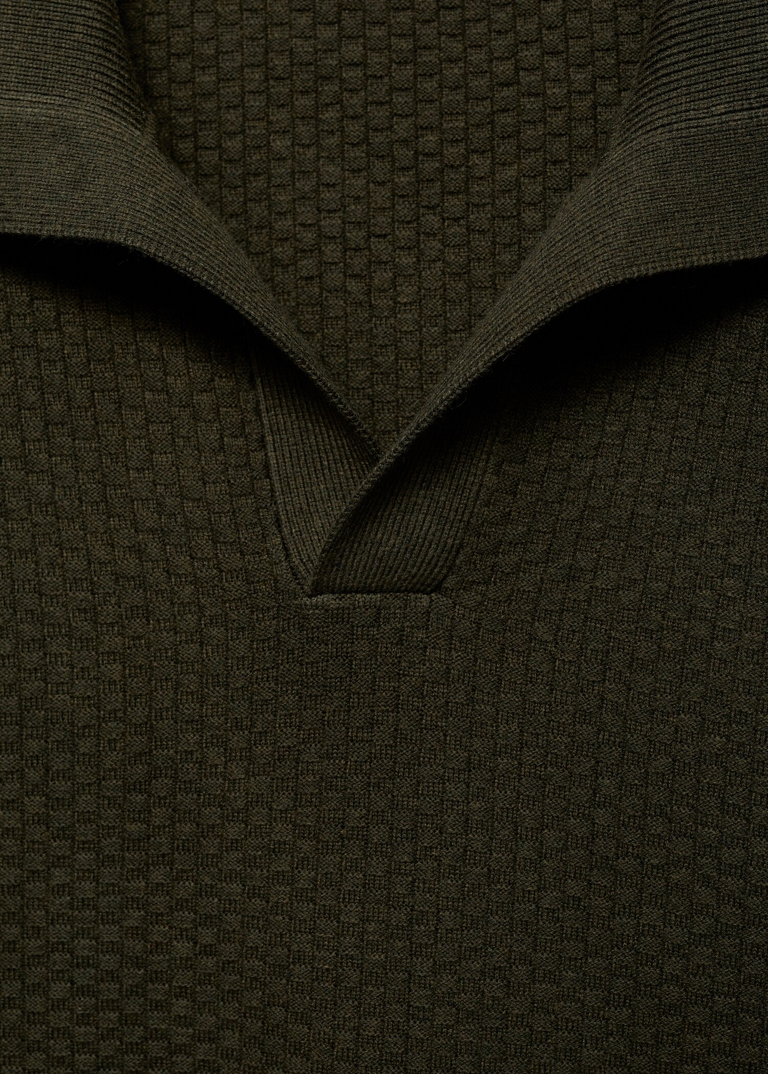 Cotton-blend structured polo sweater - Details of the article 8