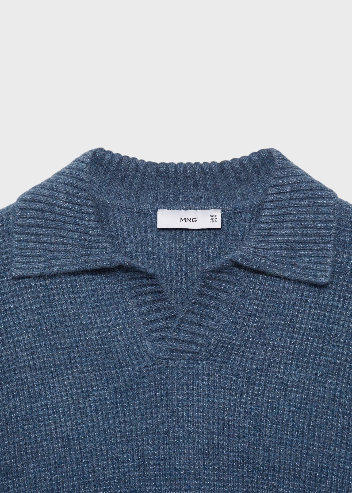 Knitted structured check polo sweater - Details of the article 8