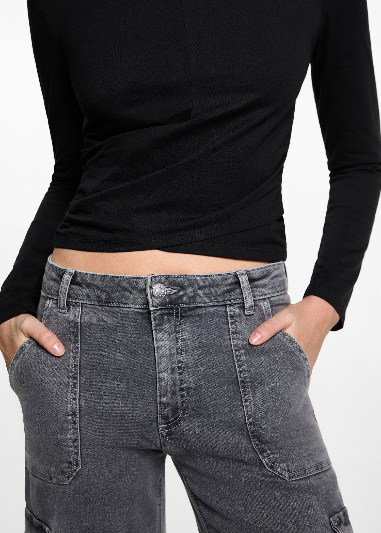 Wrap detail cotton t-shirt - Details of the article 6