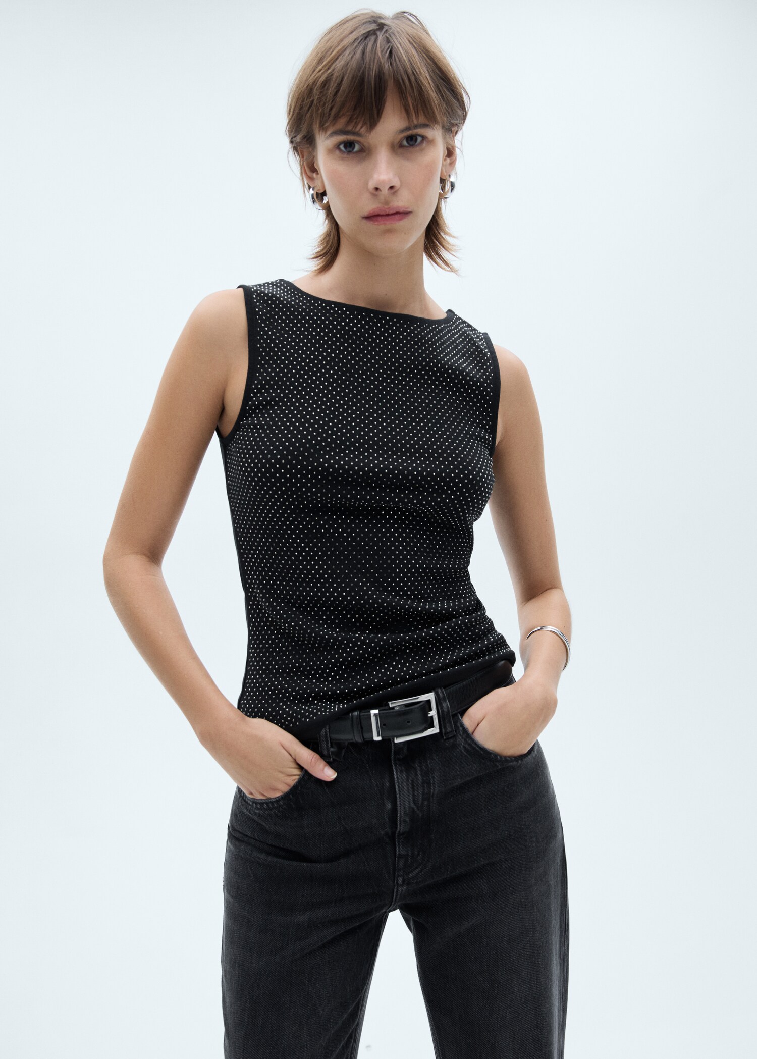 Cotton sequin top - Medium plane