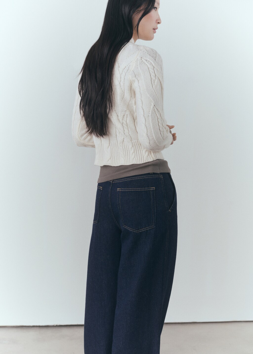Mango Perkins-neck braided sweater thumbnail