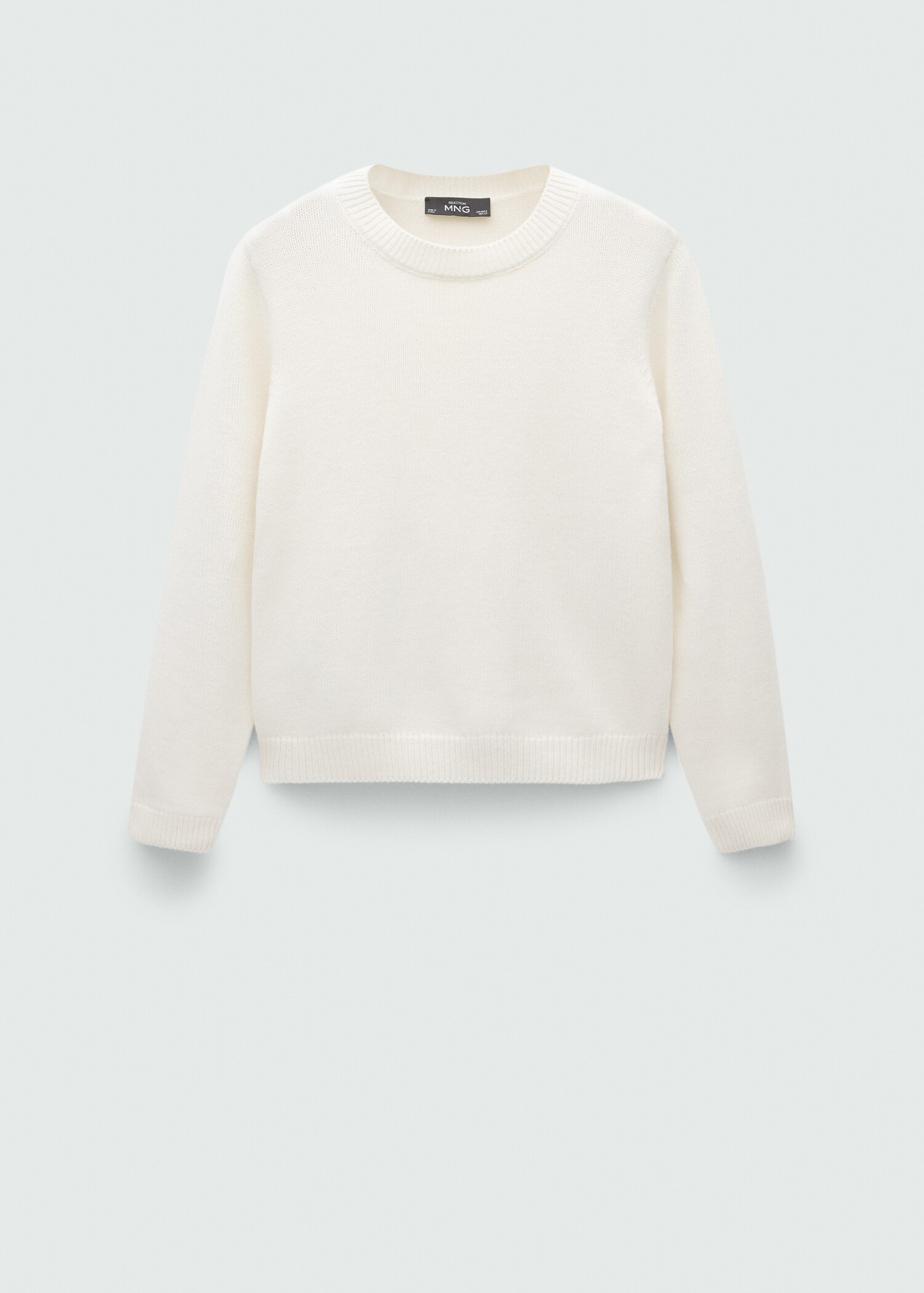 Rounded neck wool sweater - Article without model