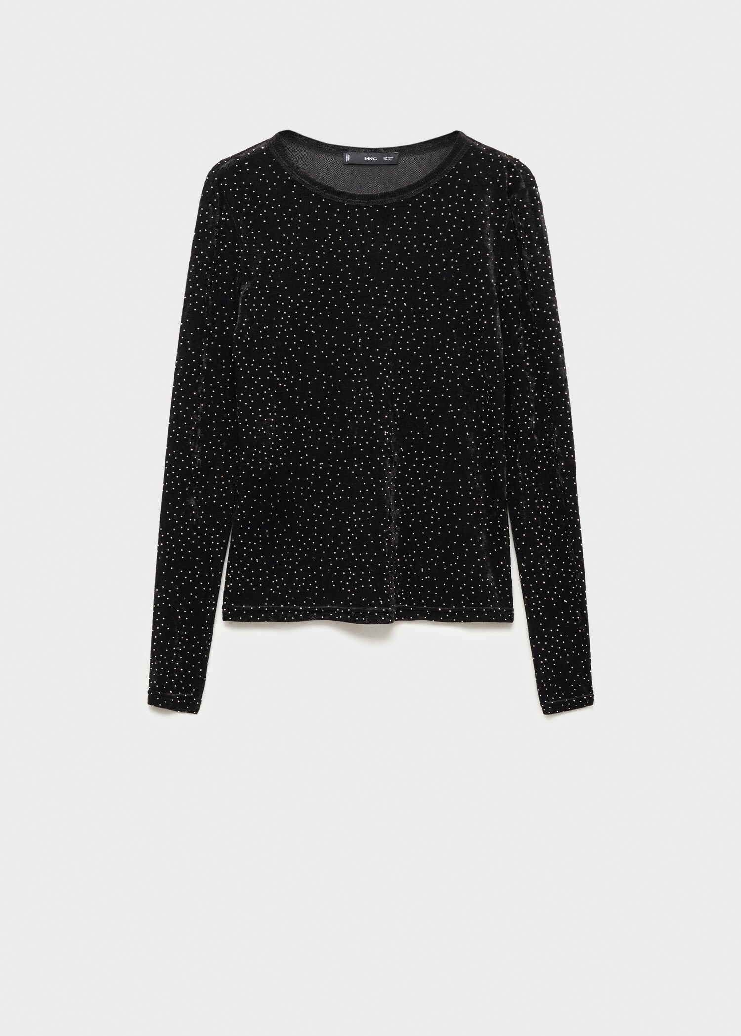 Long-sleeved t-shirt with rhinestone detail - Article without model