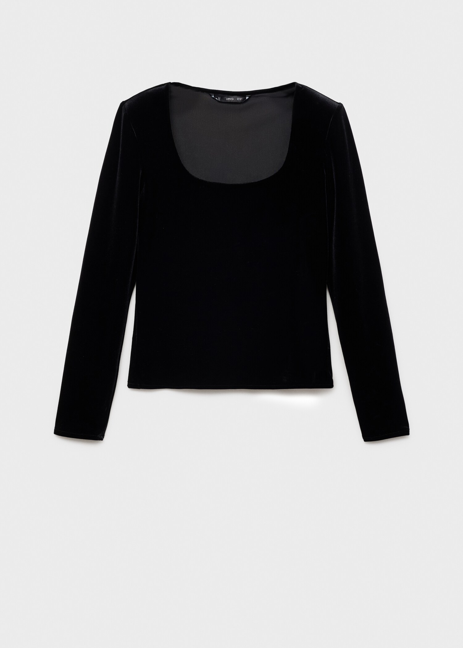 Fluwelen T-shirt met diepe decolleté - Artikel zonder model