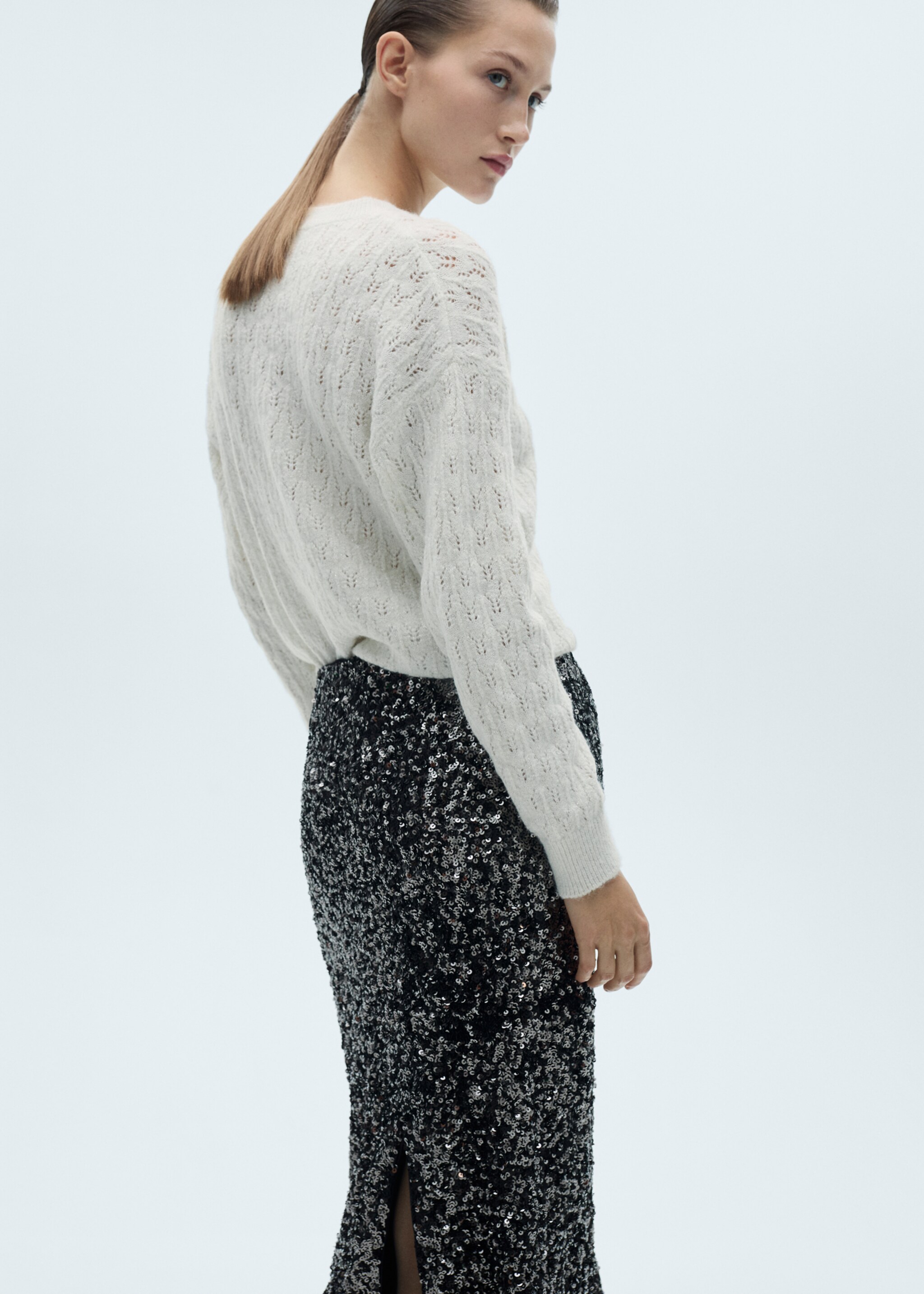 Openwork sweater with lúrex details - Reverse of the article
