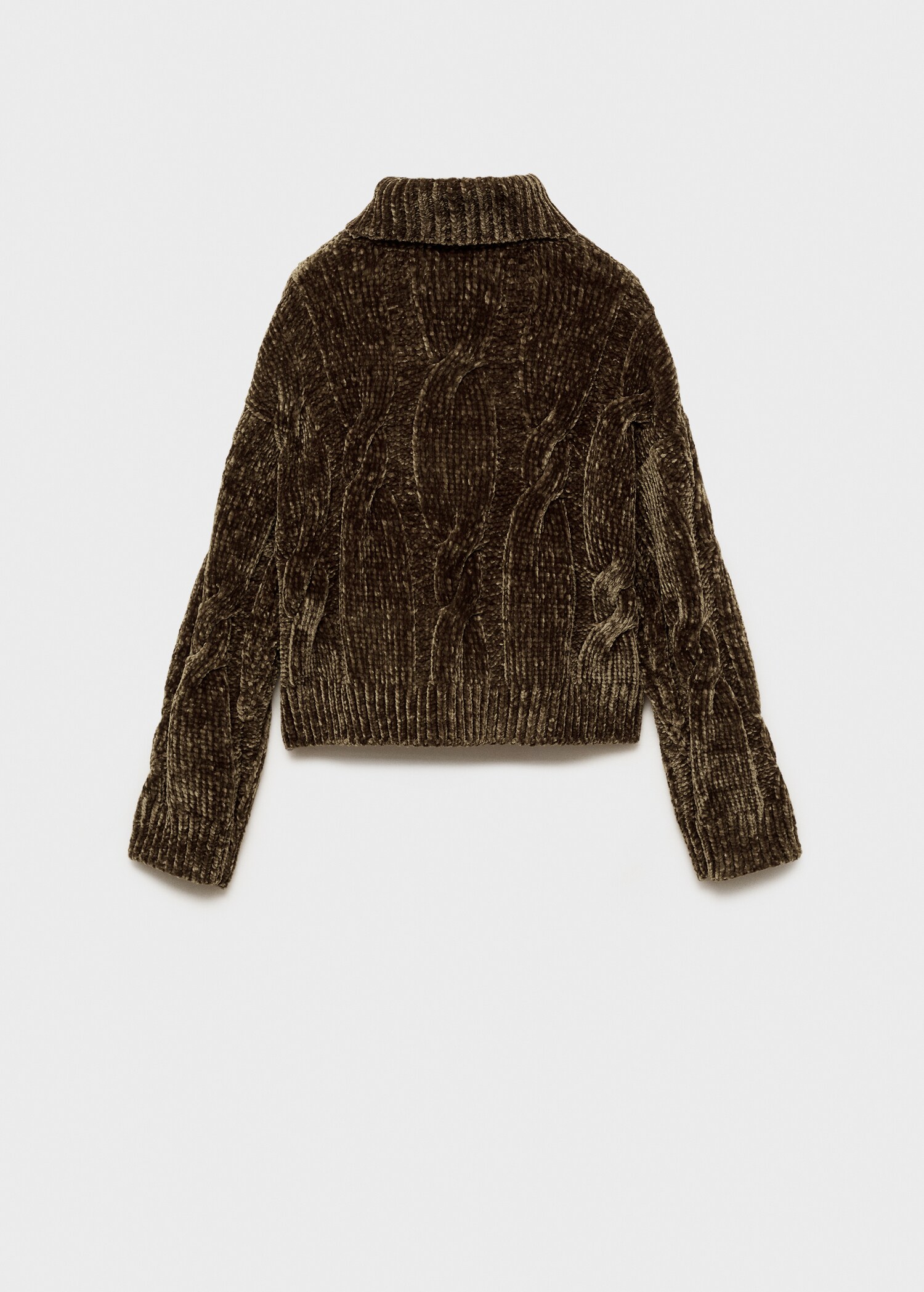 high neck Braided chenille sweater - Reverse of the article