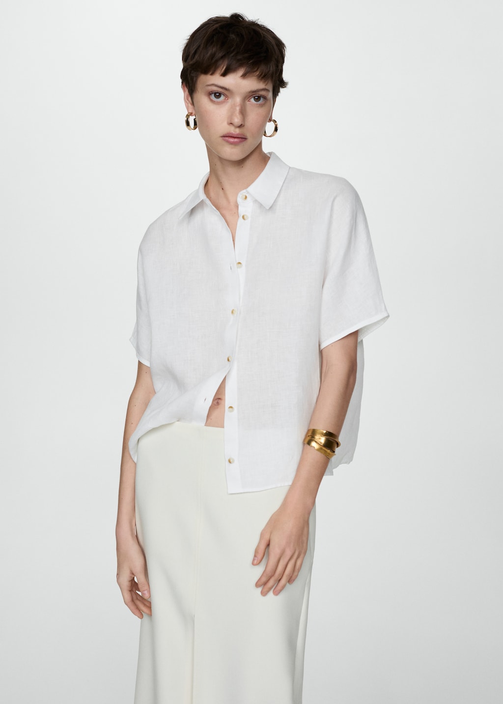 Mango camisa blanca mujer sale