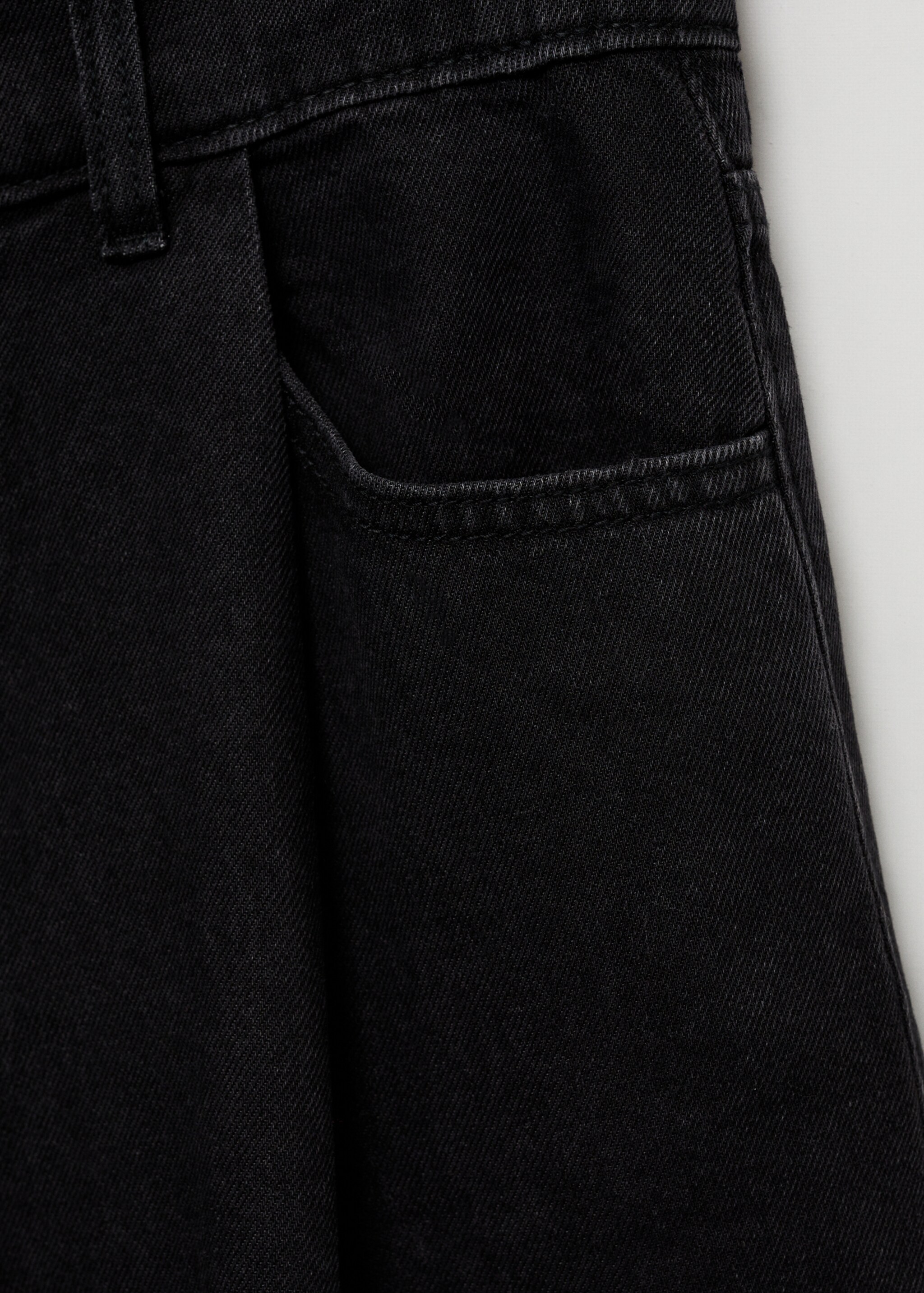 Straight-fit denim shorts - Details of the article 0, Black denim. Ref: 77010256-00.
