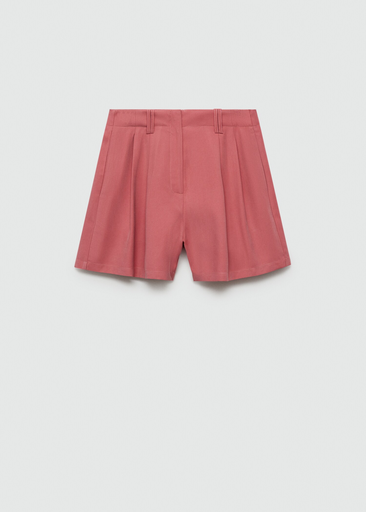 Pleated mid-rise shorts - Article without model