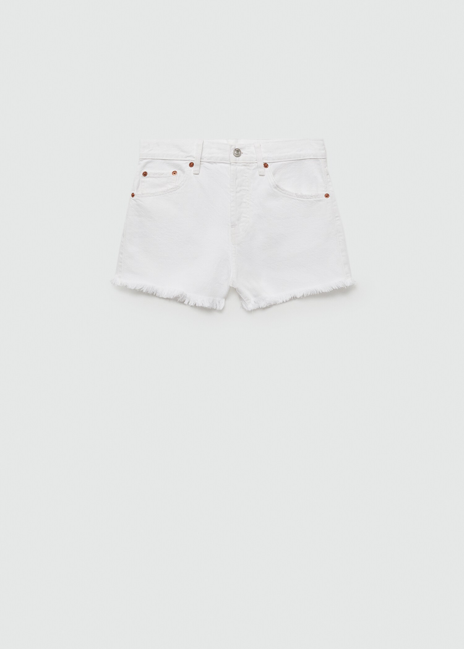 Denim shorts with frayed hem - Article without model