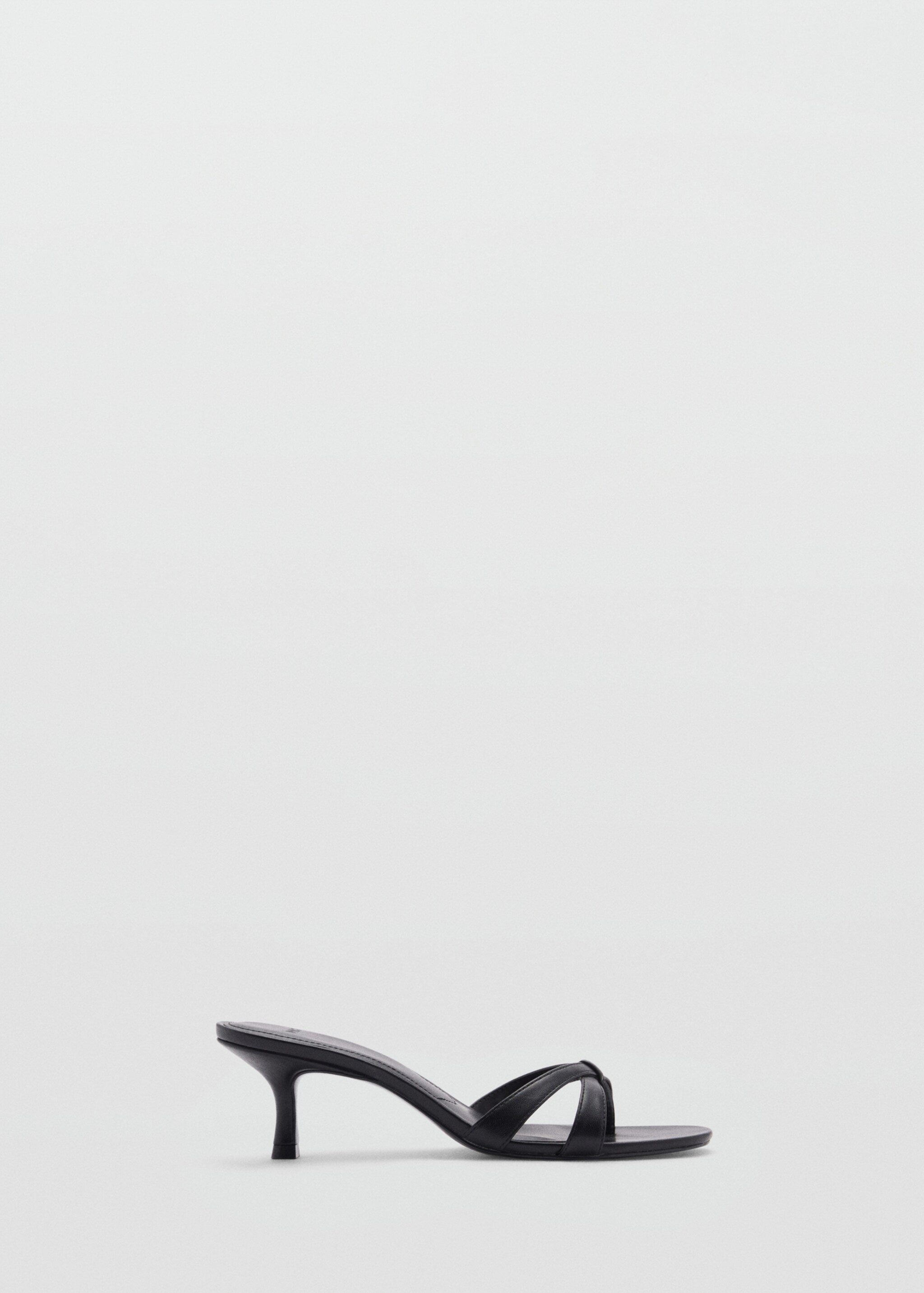 Sandales à lanières et talon - Article sans modèle, Noir. Ref: 77010295-00.