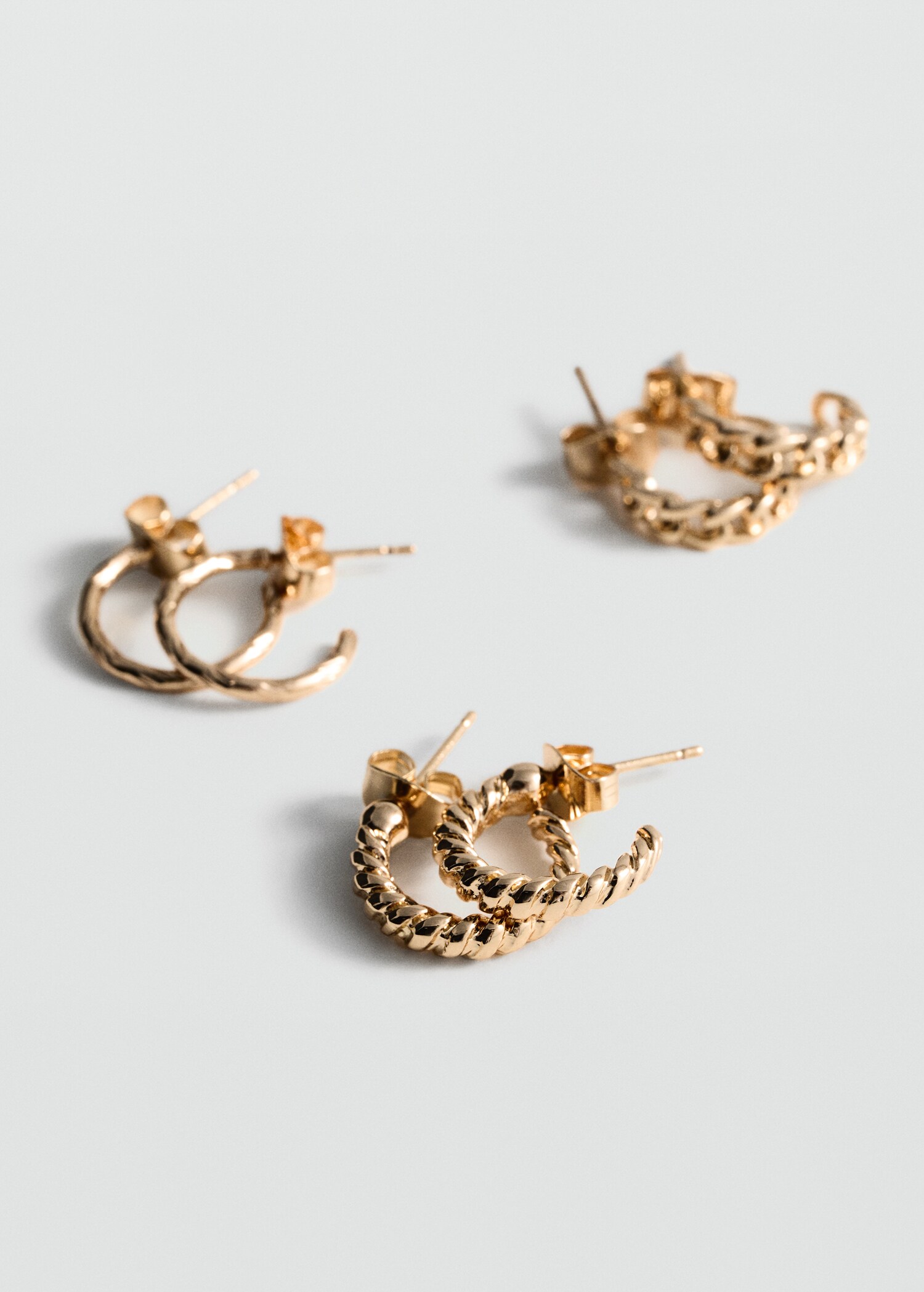 Pack of 3 hoop earrings - Medium plane