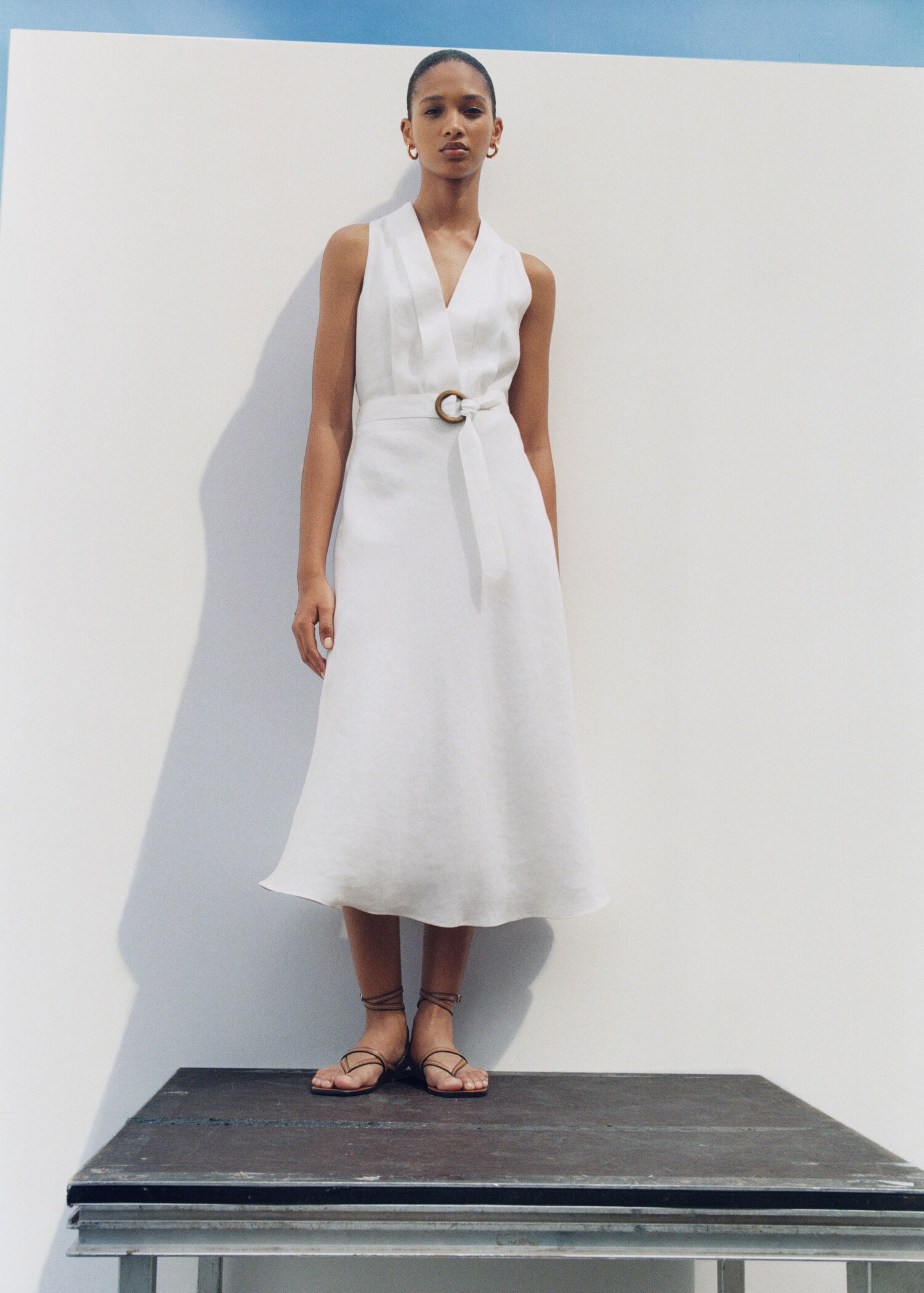 Belt linen dress - Details of the article 7