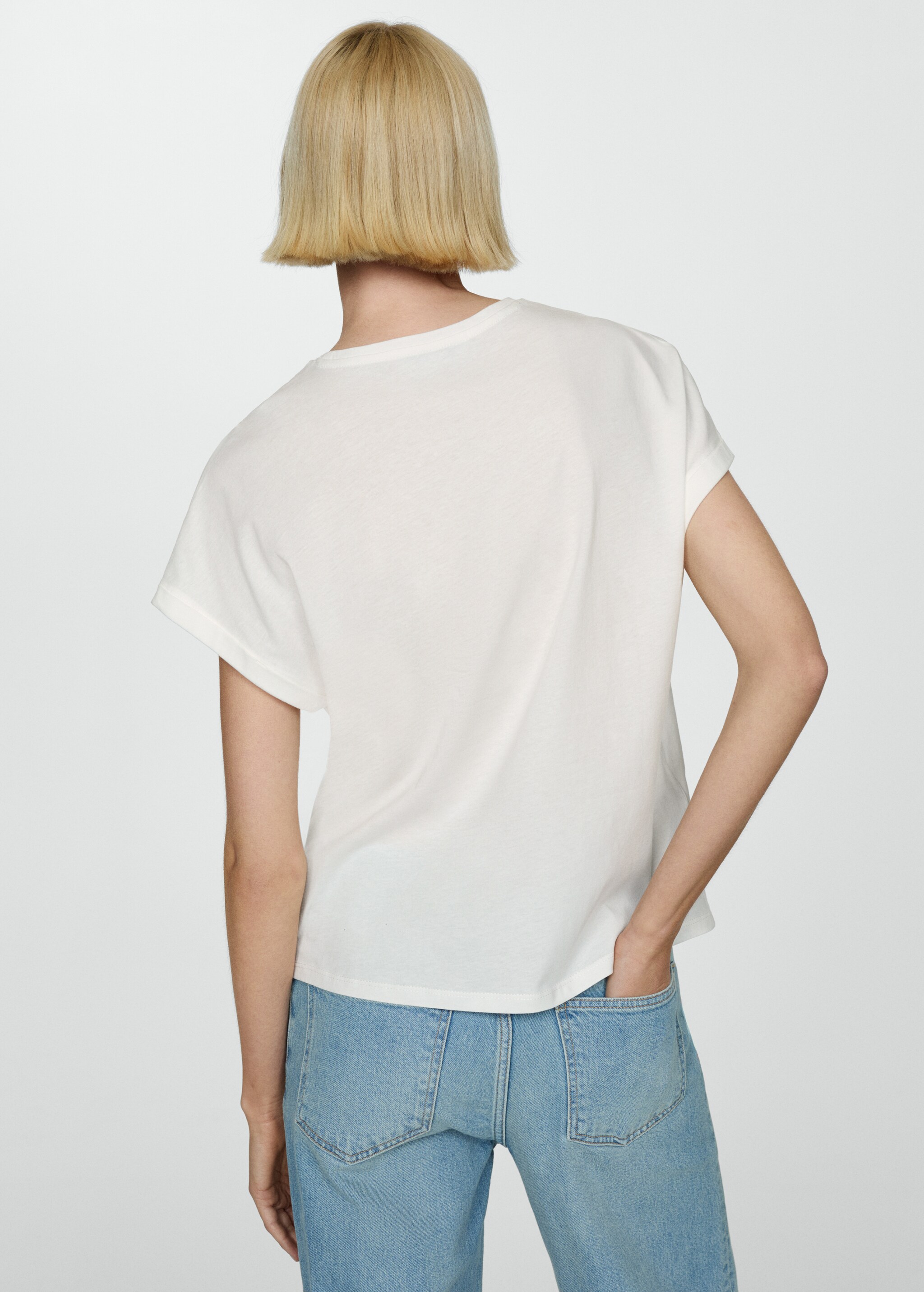 Printed cotton-blend T-shirt - Reverse of the article