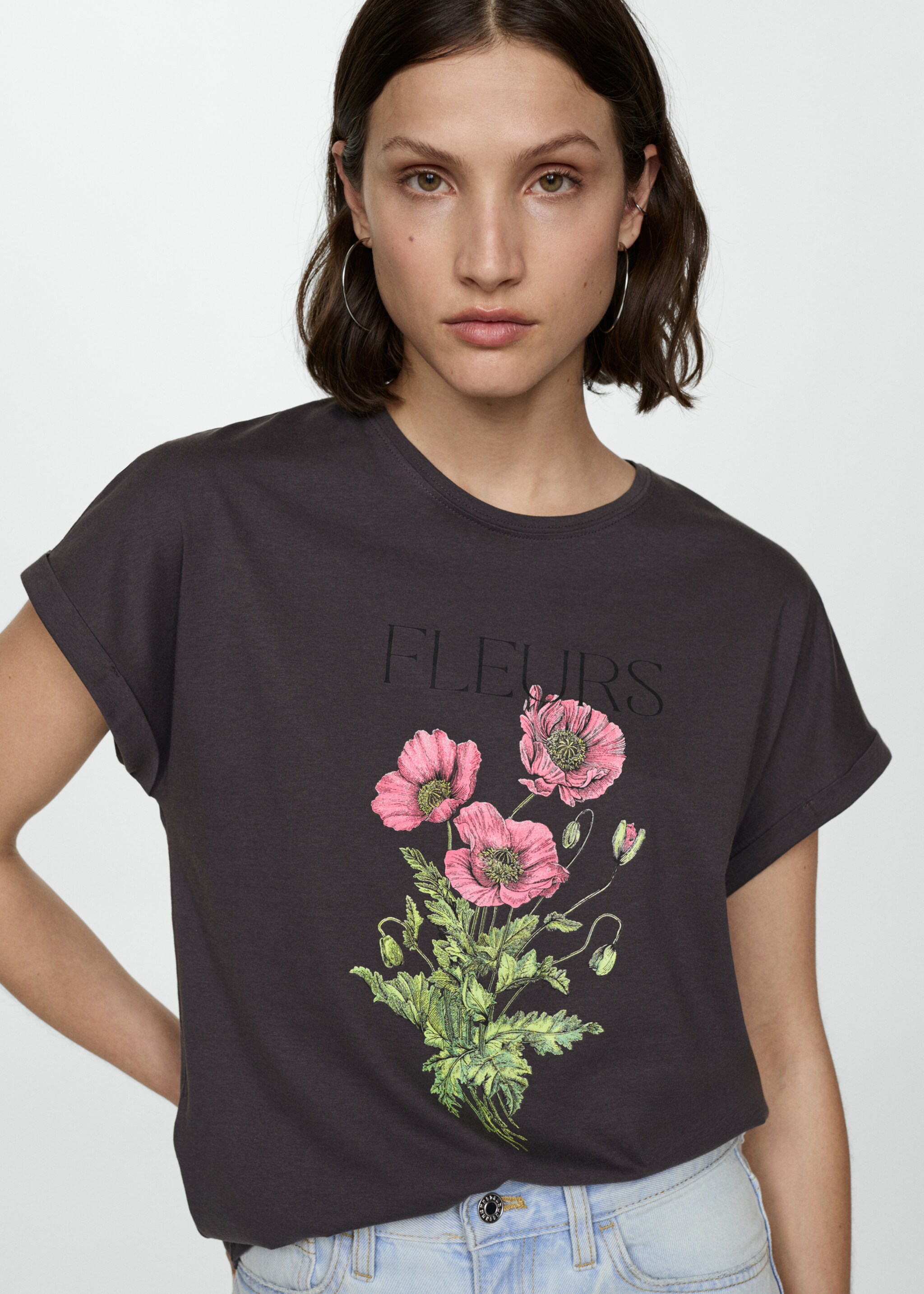 印花棉纺T恤 - null, 深灰色. Ref: 77010352-00.