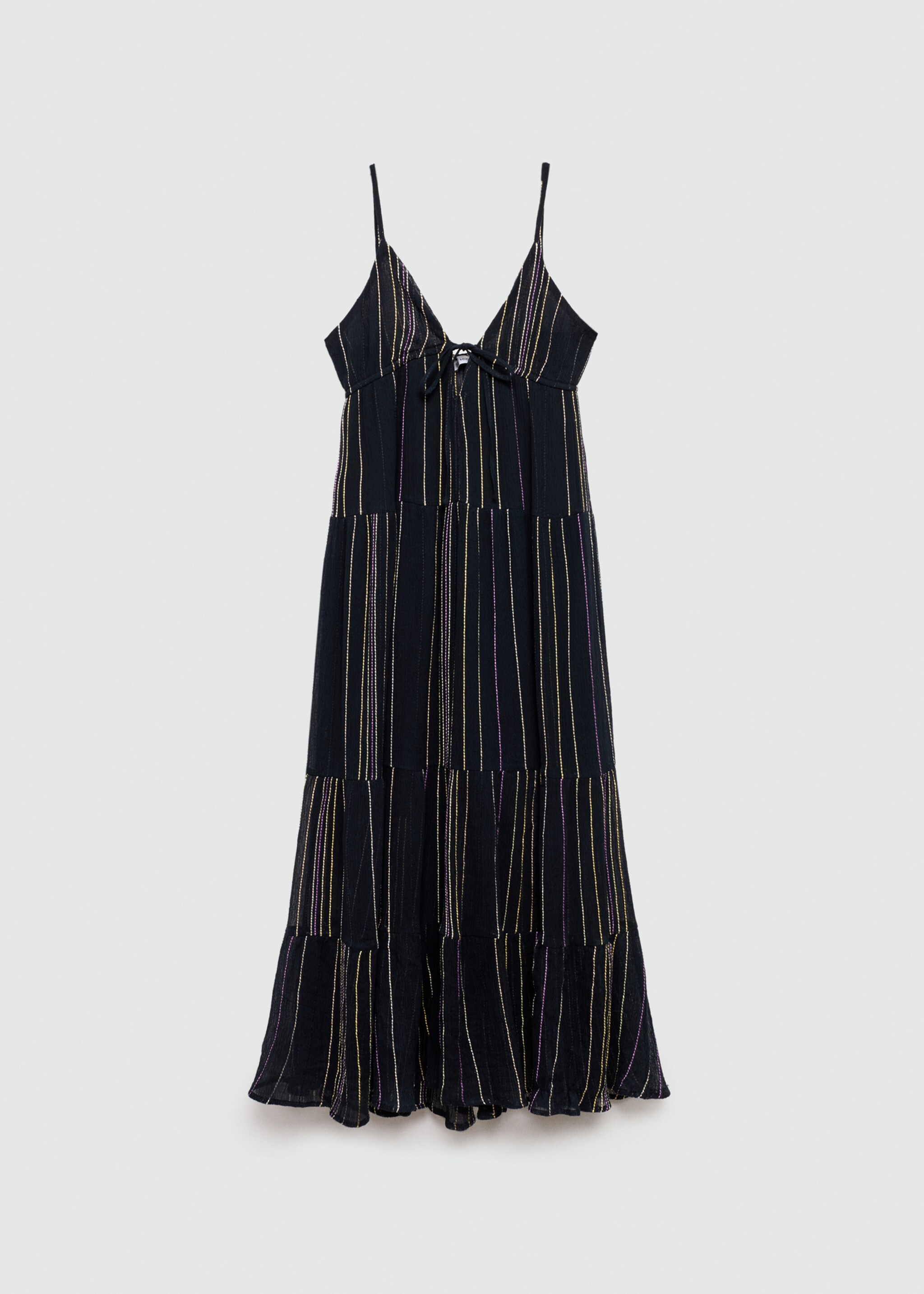 Strapless dress with decorative stitching - Article without model, Black. Ref: 77010362-00.