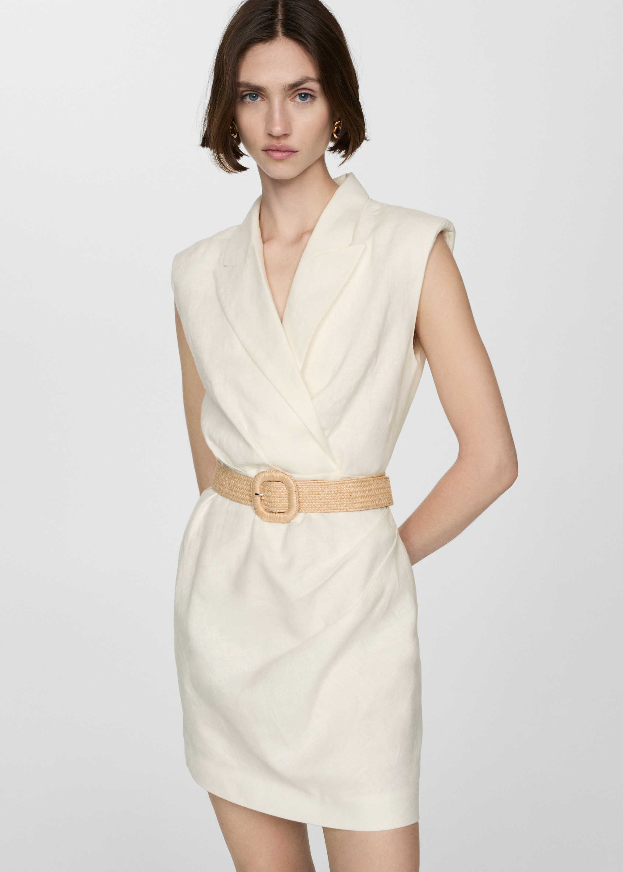 Robe lin ceinture Femme MANGO France (La Réunion)1