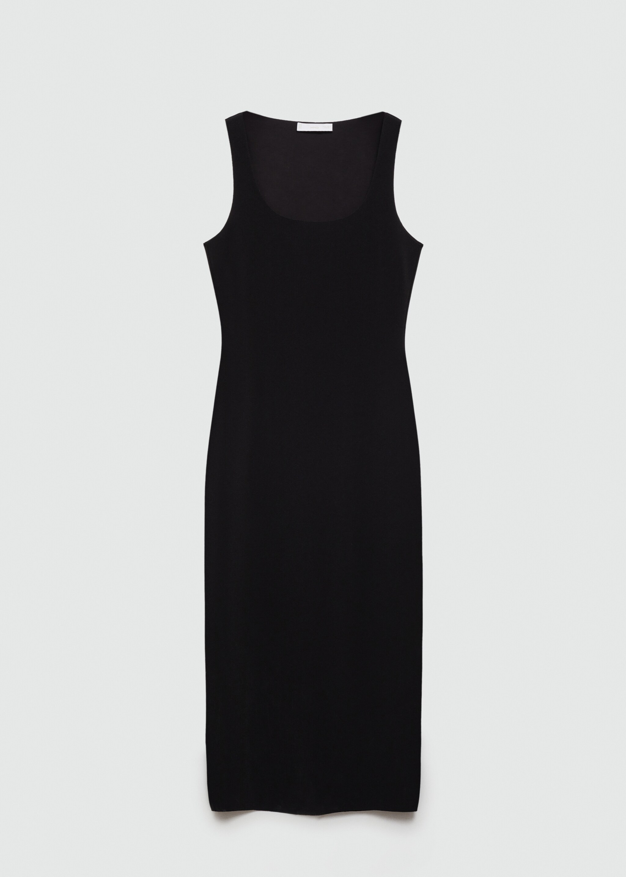 Midi-dress with straps - Article without model, Black. Ref: 77010369-00.
