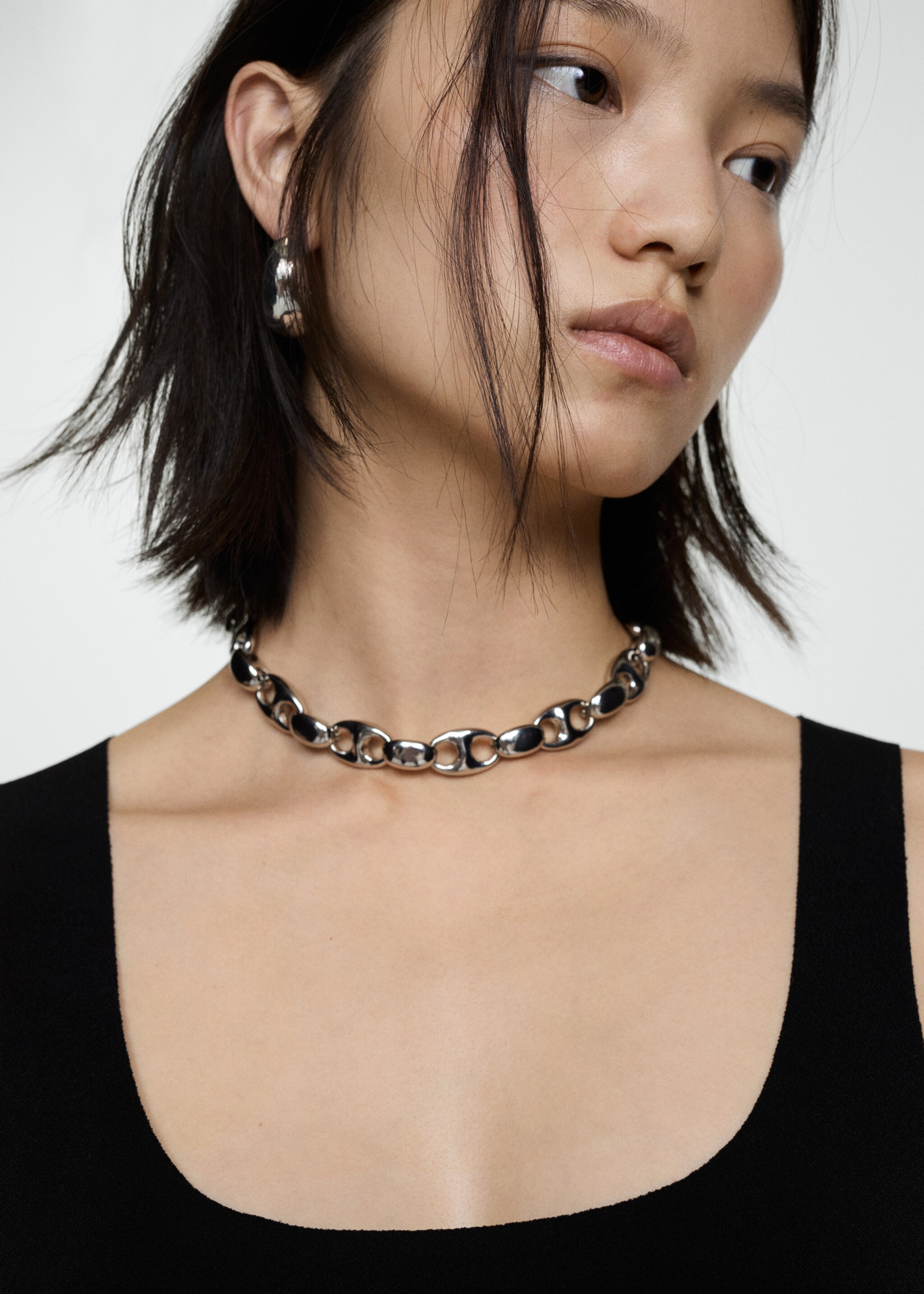 Midi-dress with straps - Reverse of the article, Black. Ref: 77010369-00.