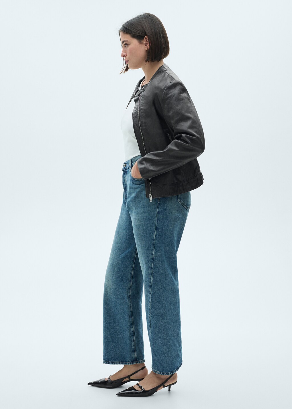 100% leather jacket - Women | MANGO Japan