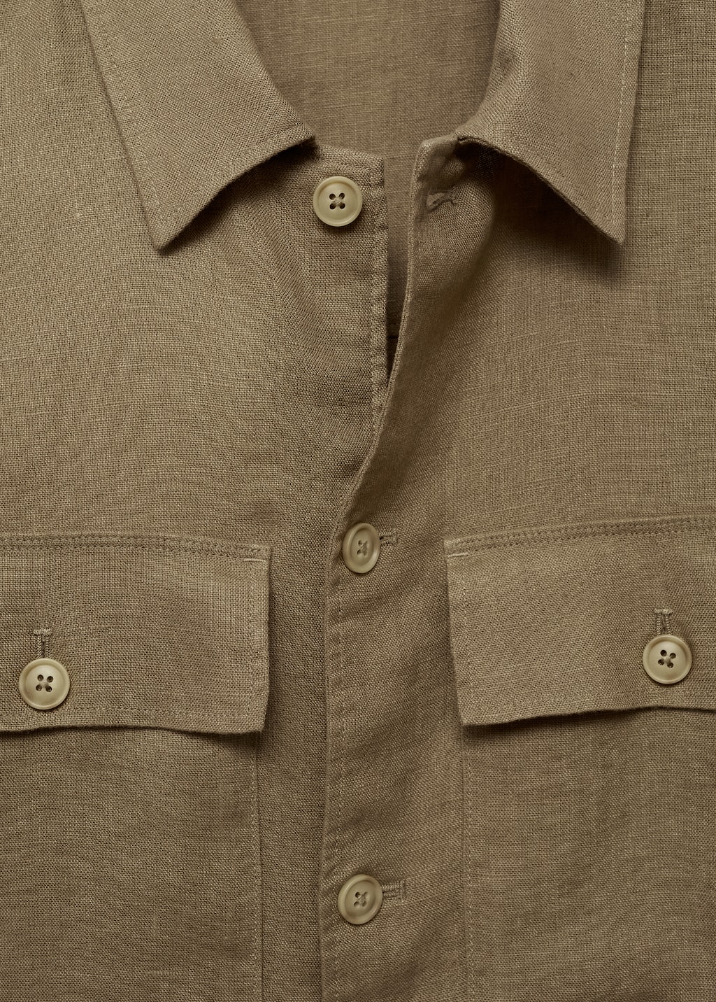 100% linen overshirt with pockets