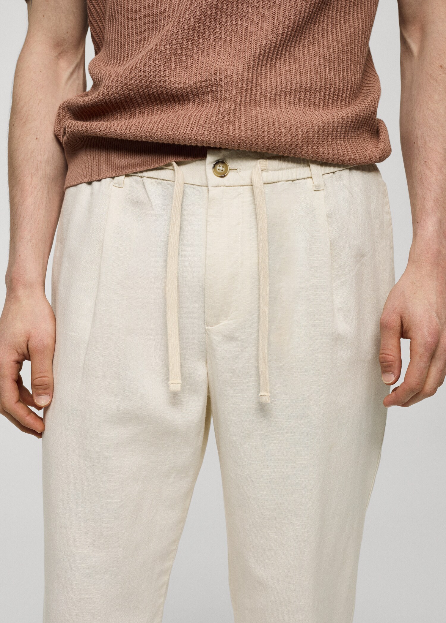 Pantalon slim fit lin cordon - Détail de l'article 1