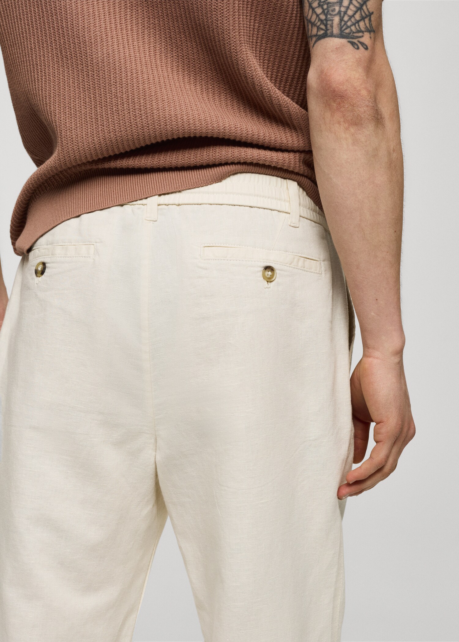 Pantalon slim fit lin cordon - Détail de l'article 6
