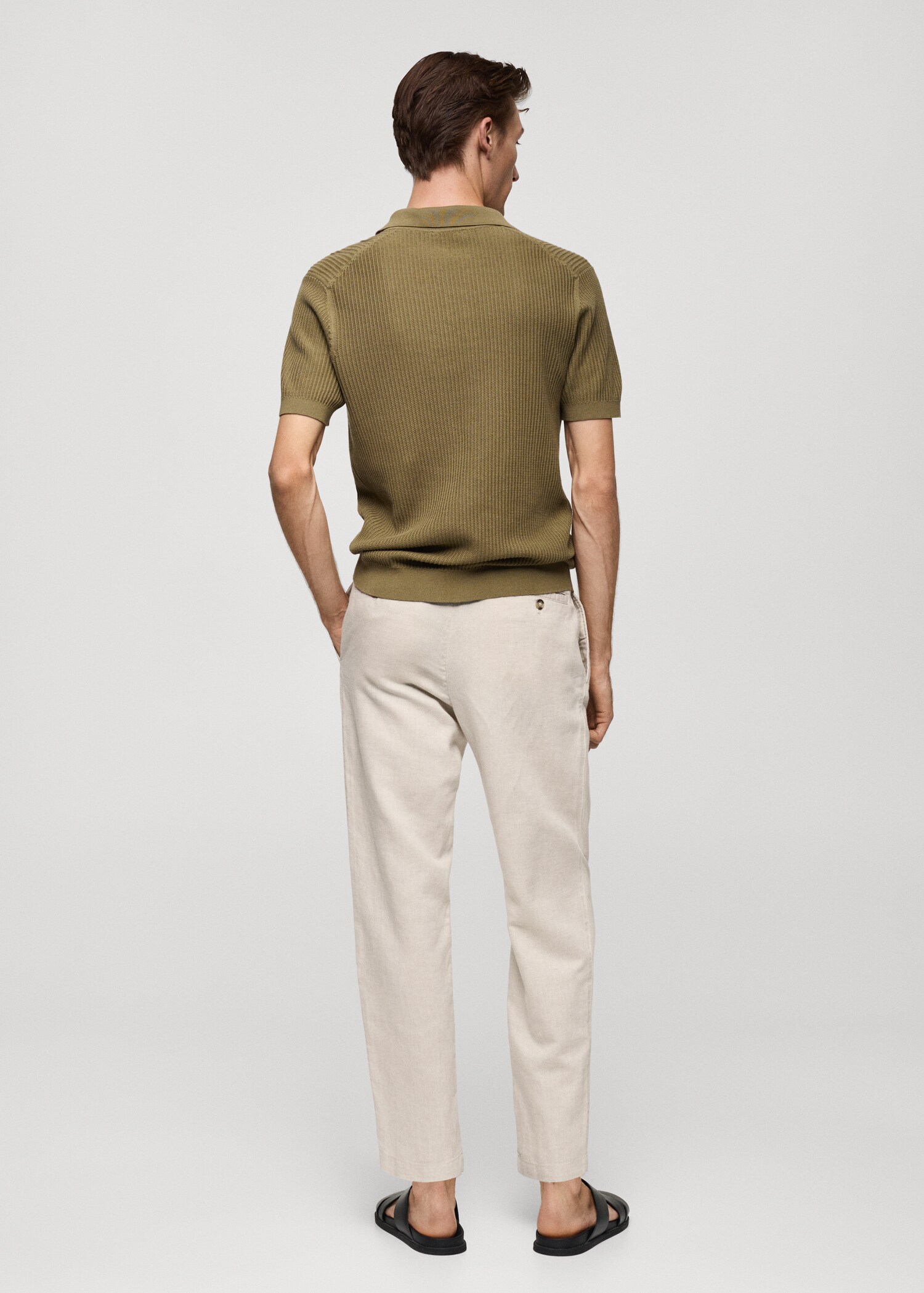 Slim-fit trousers with drawstring  - Reverse of the article