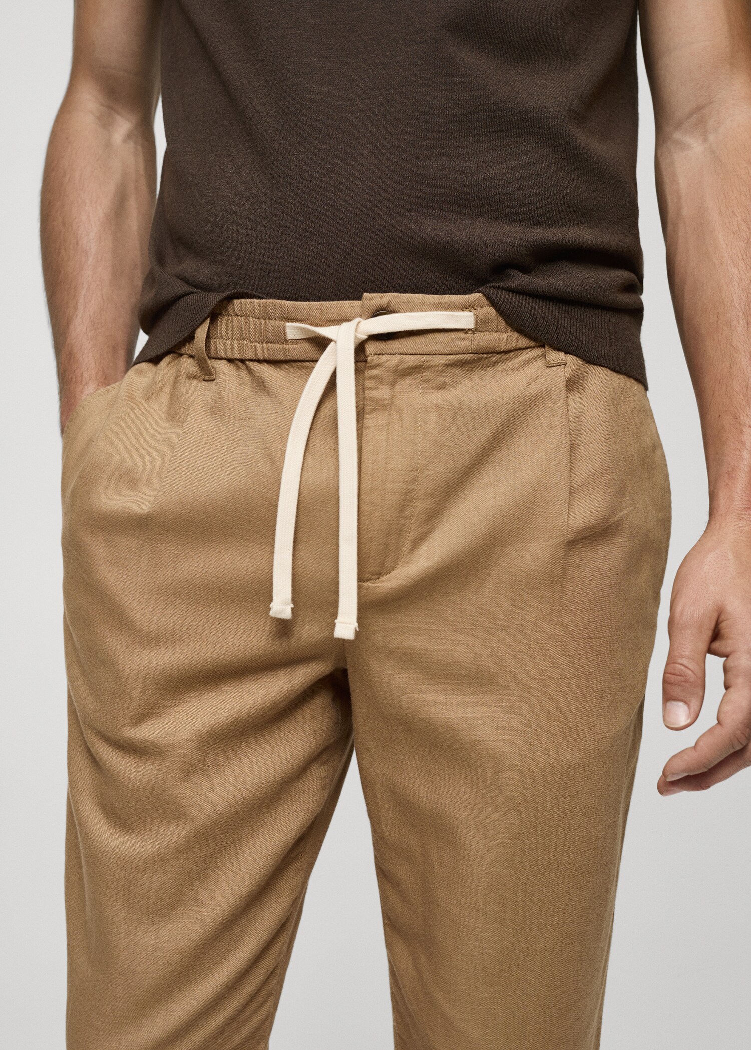 Pantalon slim fit lin cordon - Détail de l'article 1