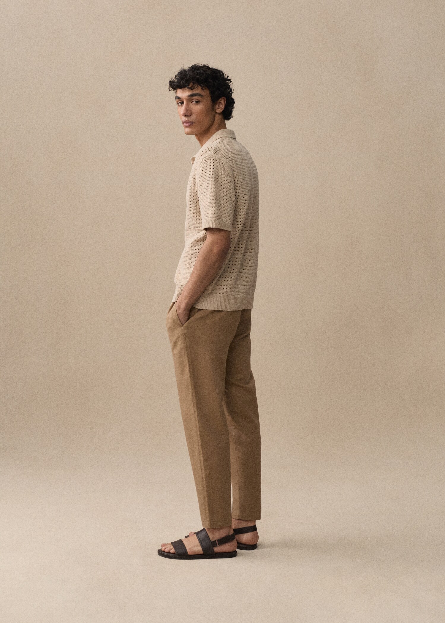 Pantalon slim fit lin cordon - Détail de l'article 5
