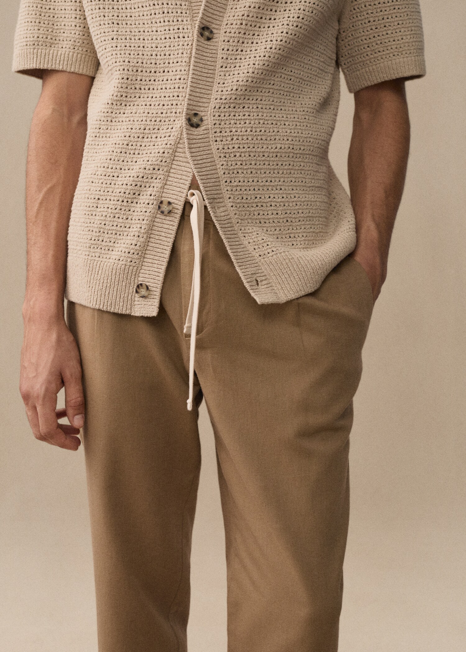 Pantalon slim fit lin cordon - Détail de l'article 9