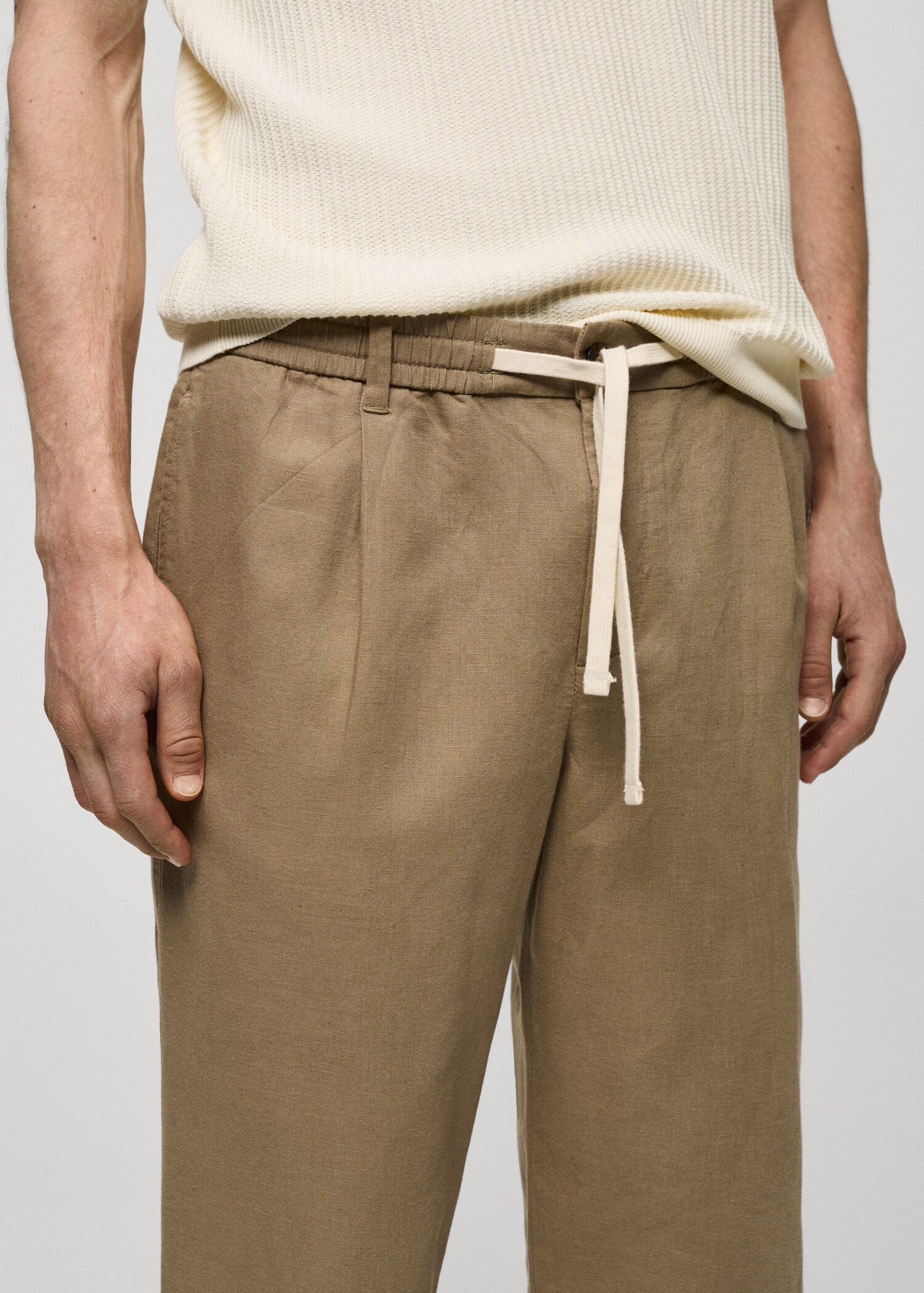 Pantalon slim fit lin cordon - Détail de l'article 1