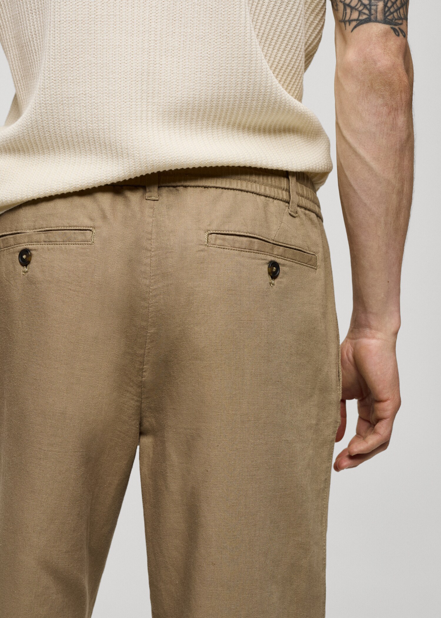 Pantalon slim fit lin cordon - Détail de l'article 6