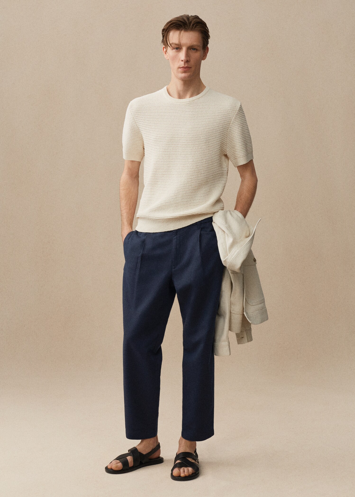 Pantalon slim fit lin cordon - Détail de l'article 3
