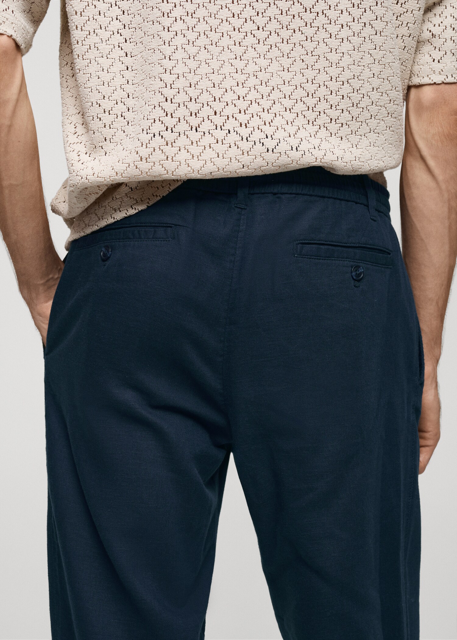 Pantalon slim fit lin cordon - Détail de l'article 6
