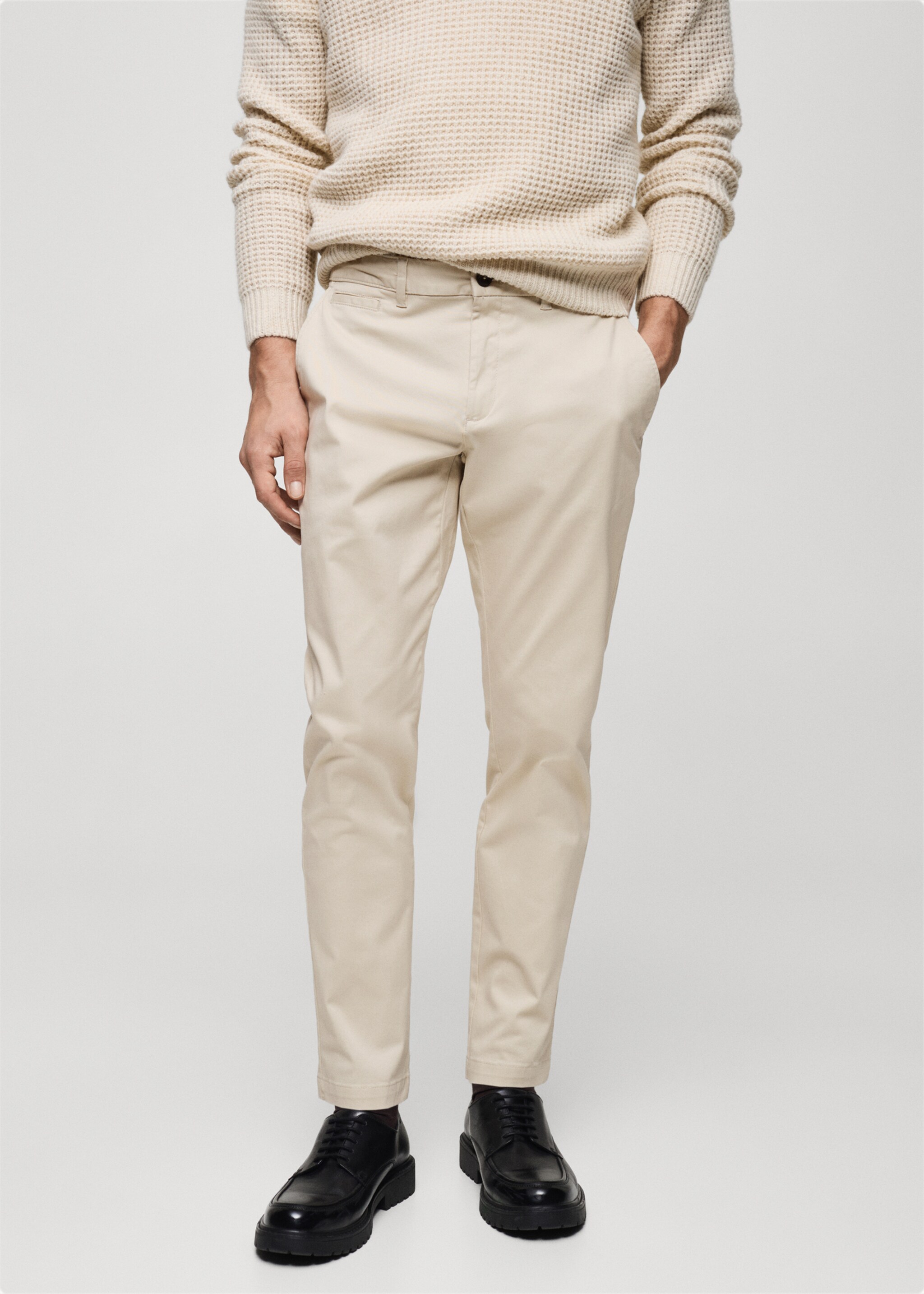Cotton tapered crop trousers - Medium plane