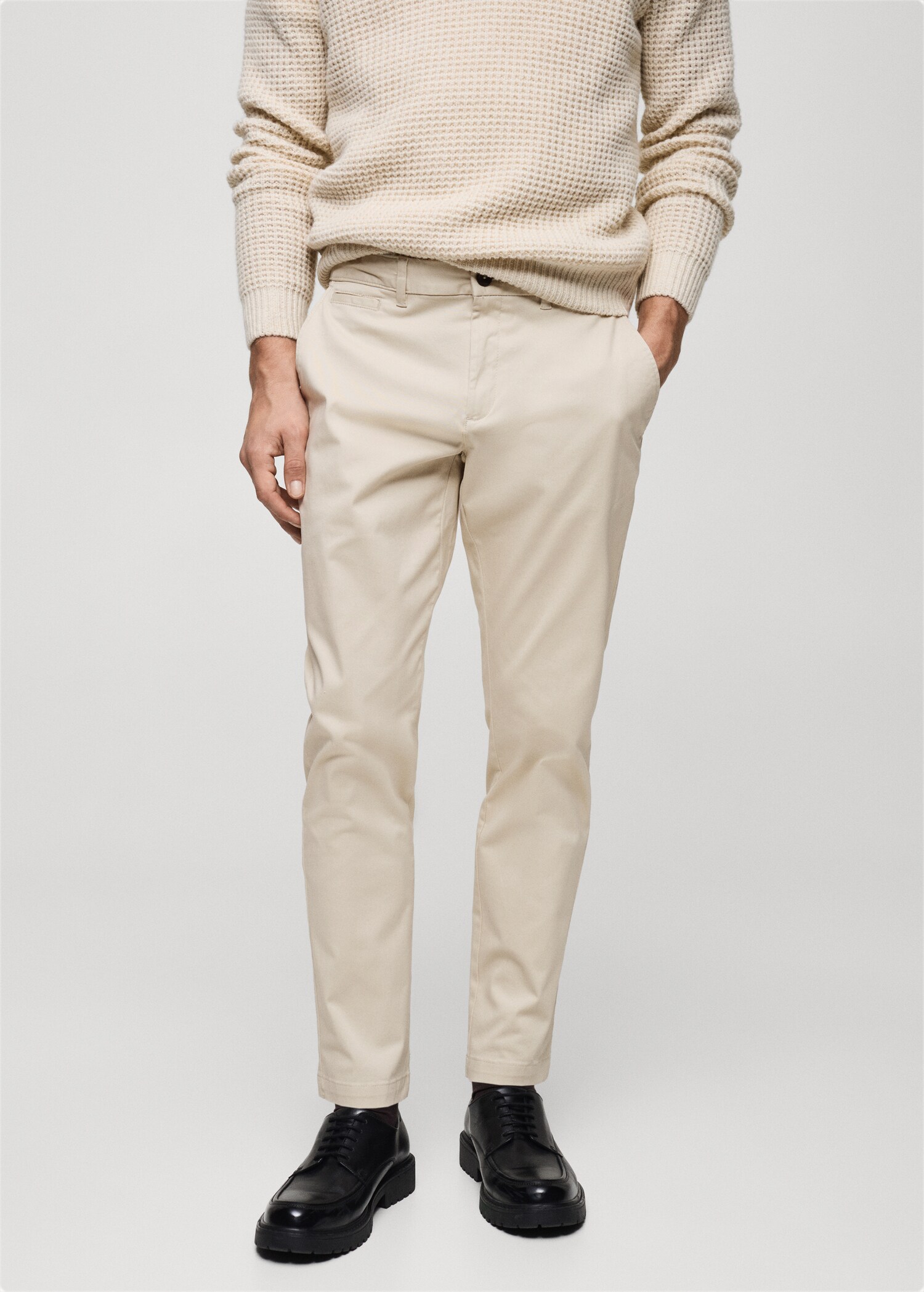 Pantalon coton tapered crop - Plan moyen