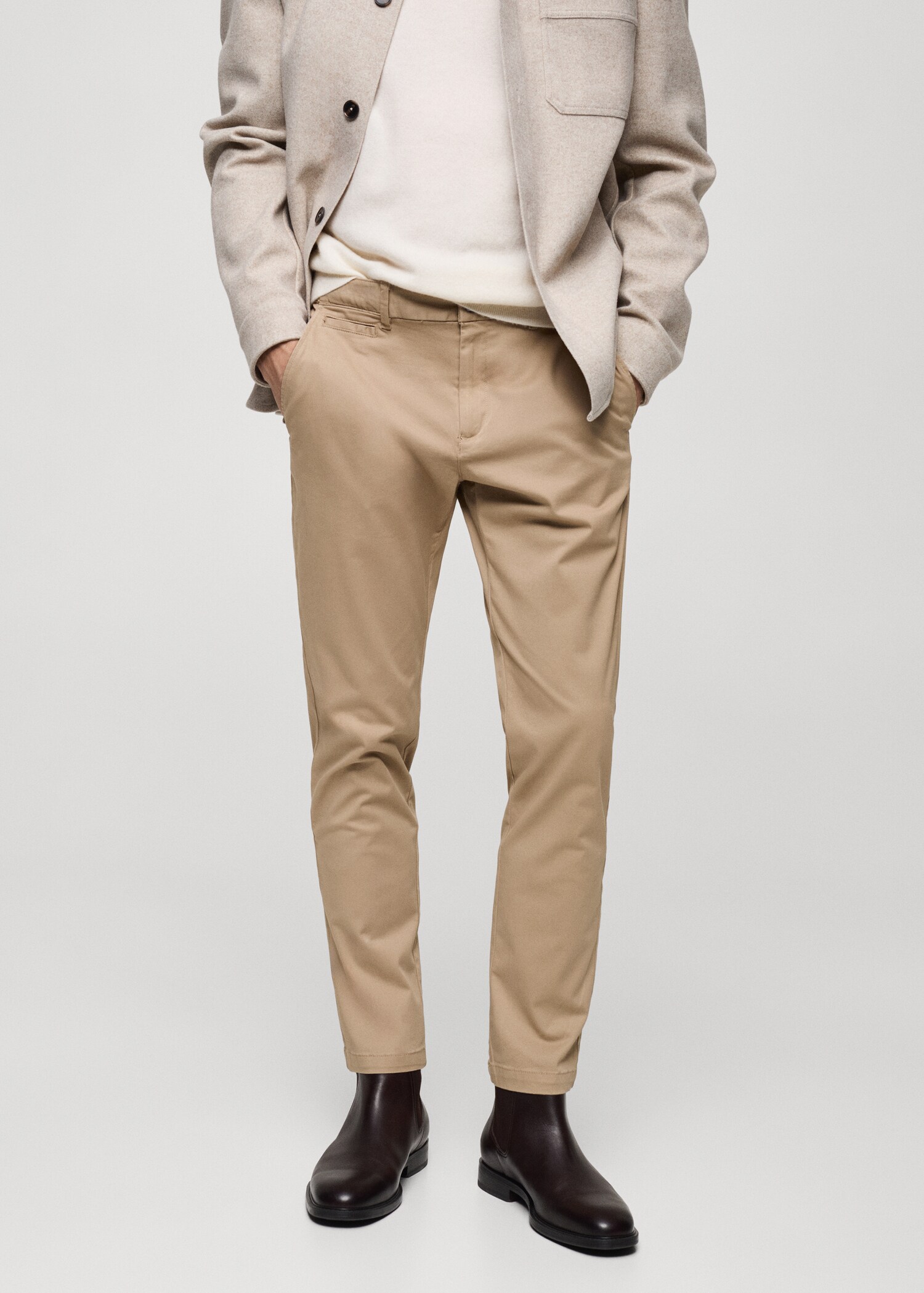 Pantalon coton tapered crop - Plan moyen
