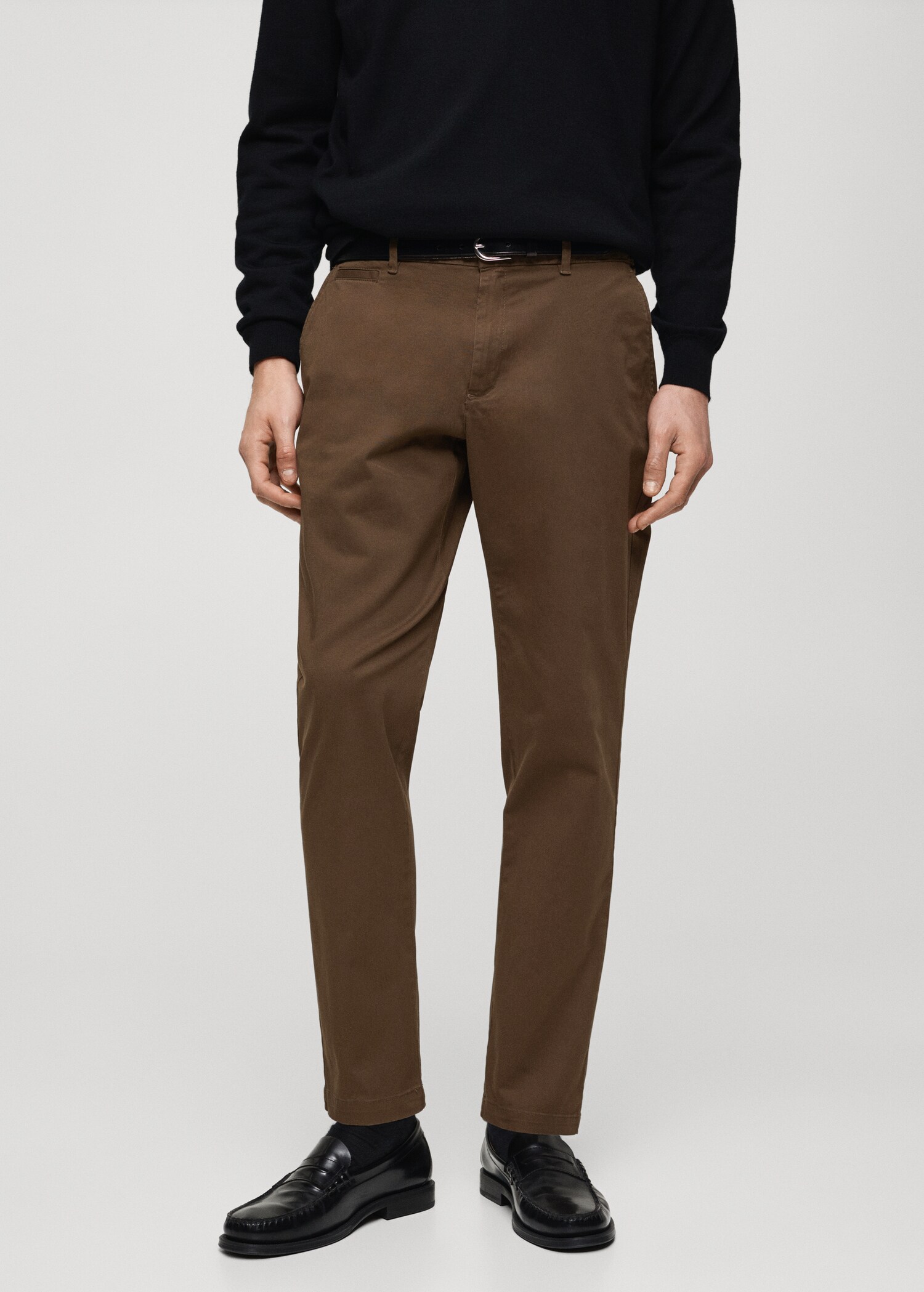 Pantalon coton tapered crop - Plan moyen