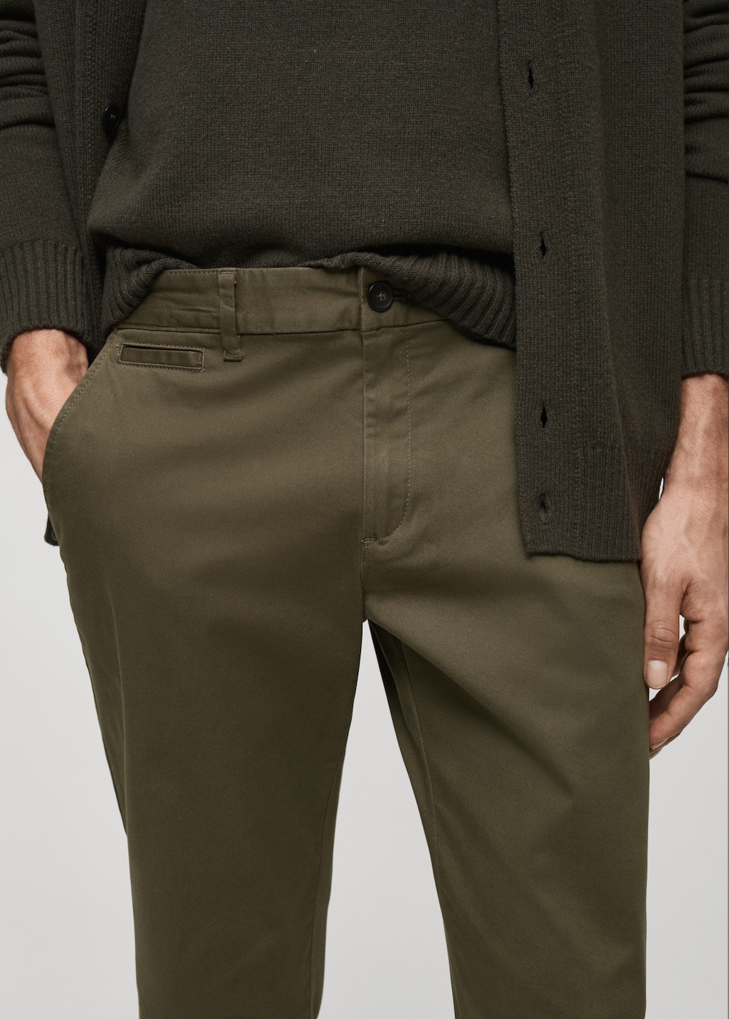 Cotton tapered crop trousers