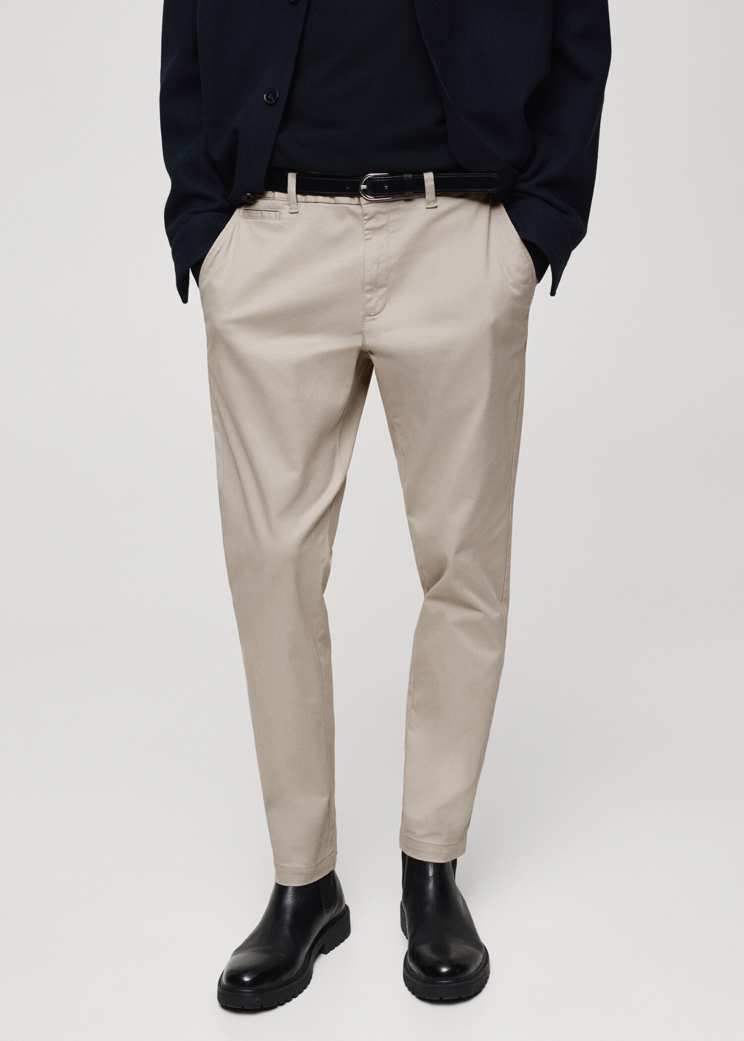 Pantalon coton tapered crop - Plan moyen