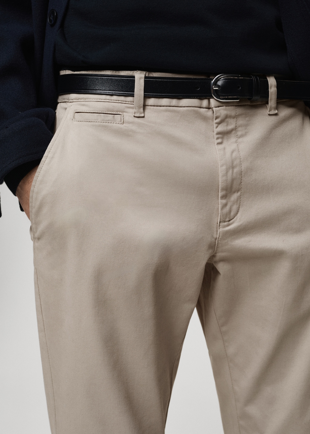 Cotton tapered crop trousers