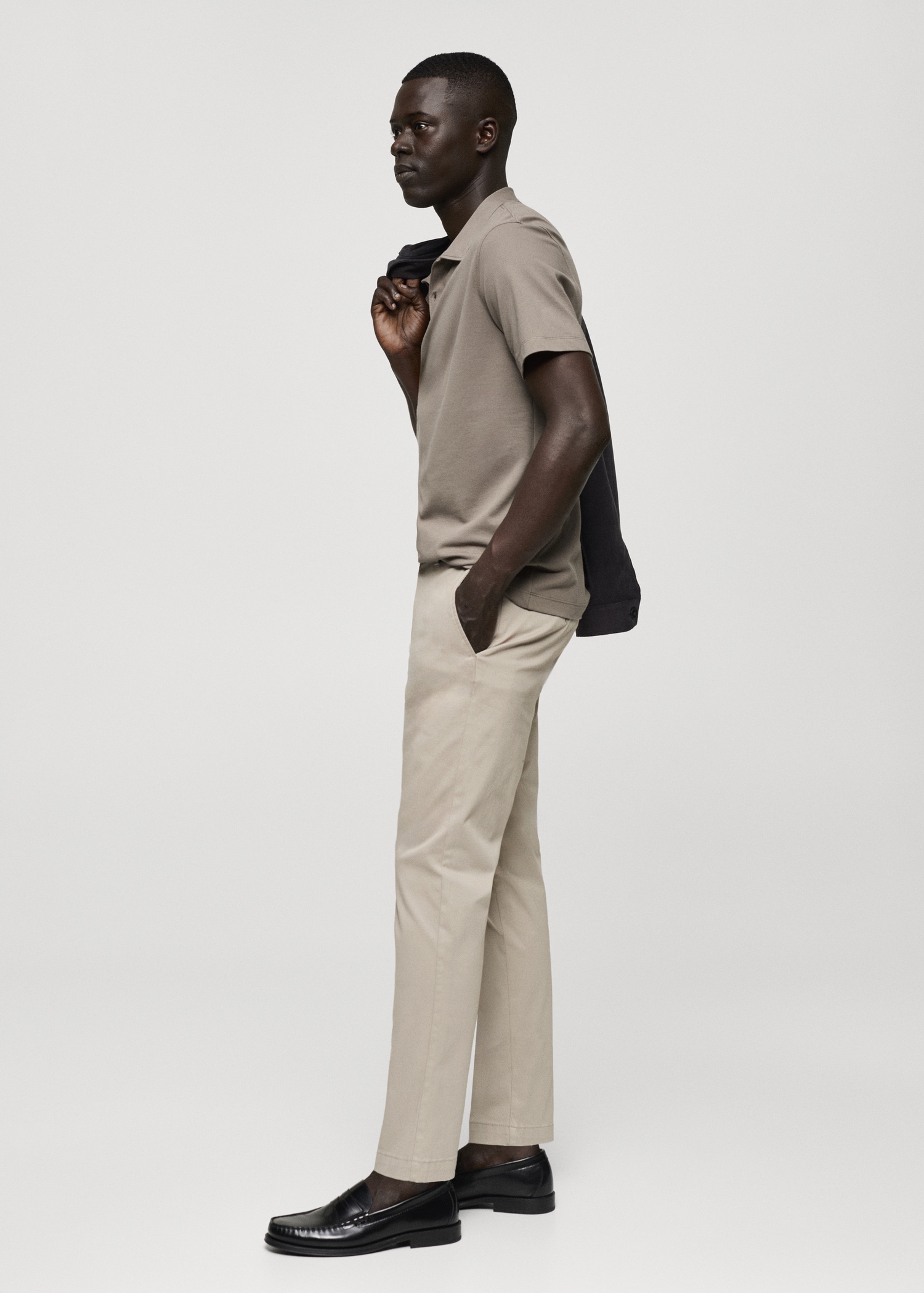 Cotton tapered crop trousers - Details of the article 2