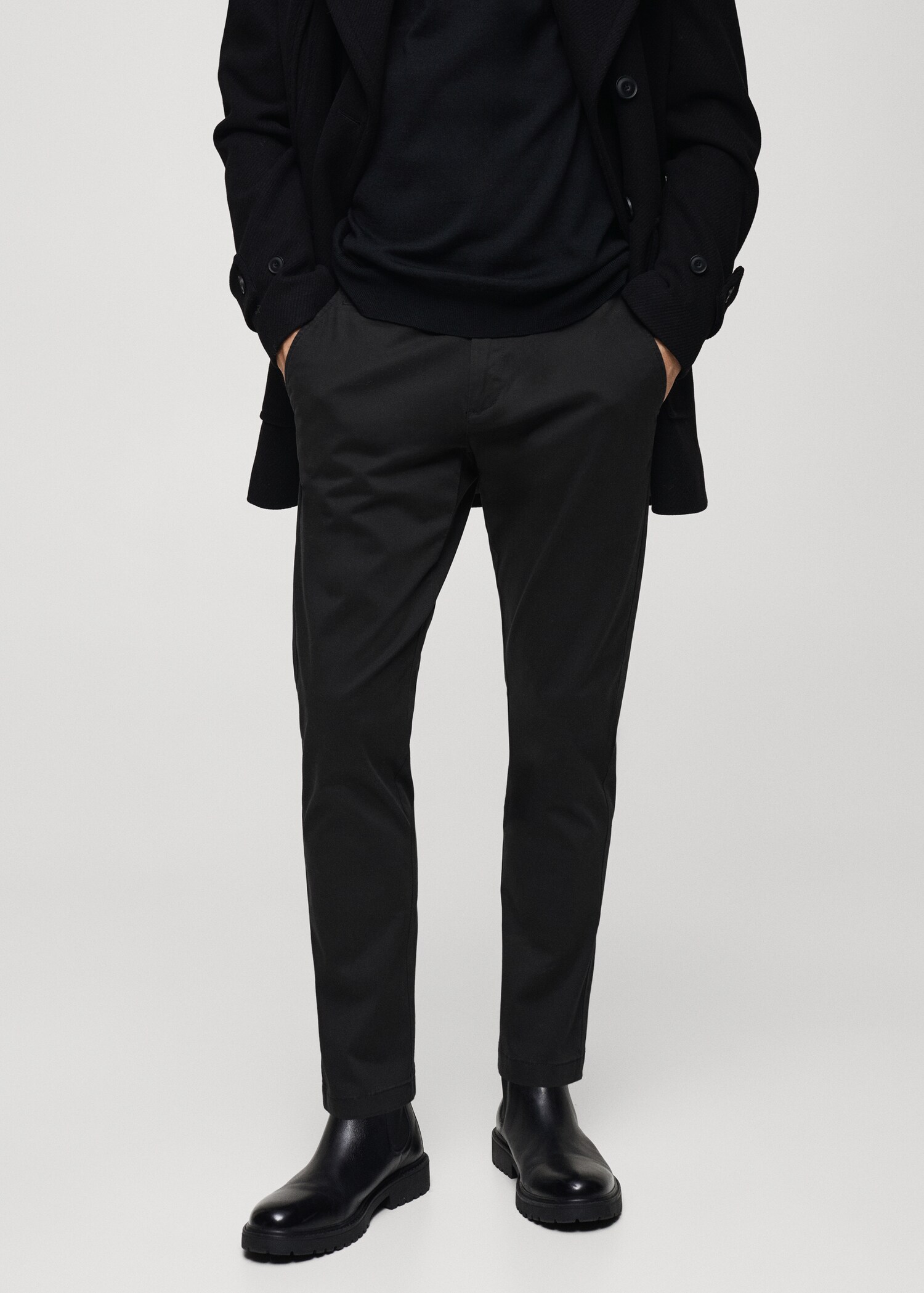 Pantalon coton tapered crop - Plan moyen