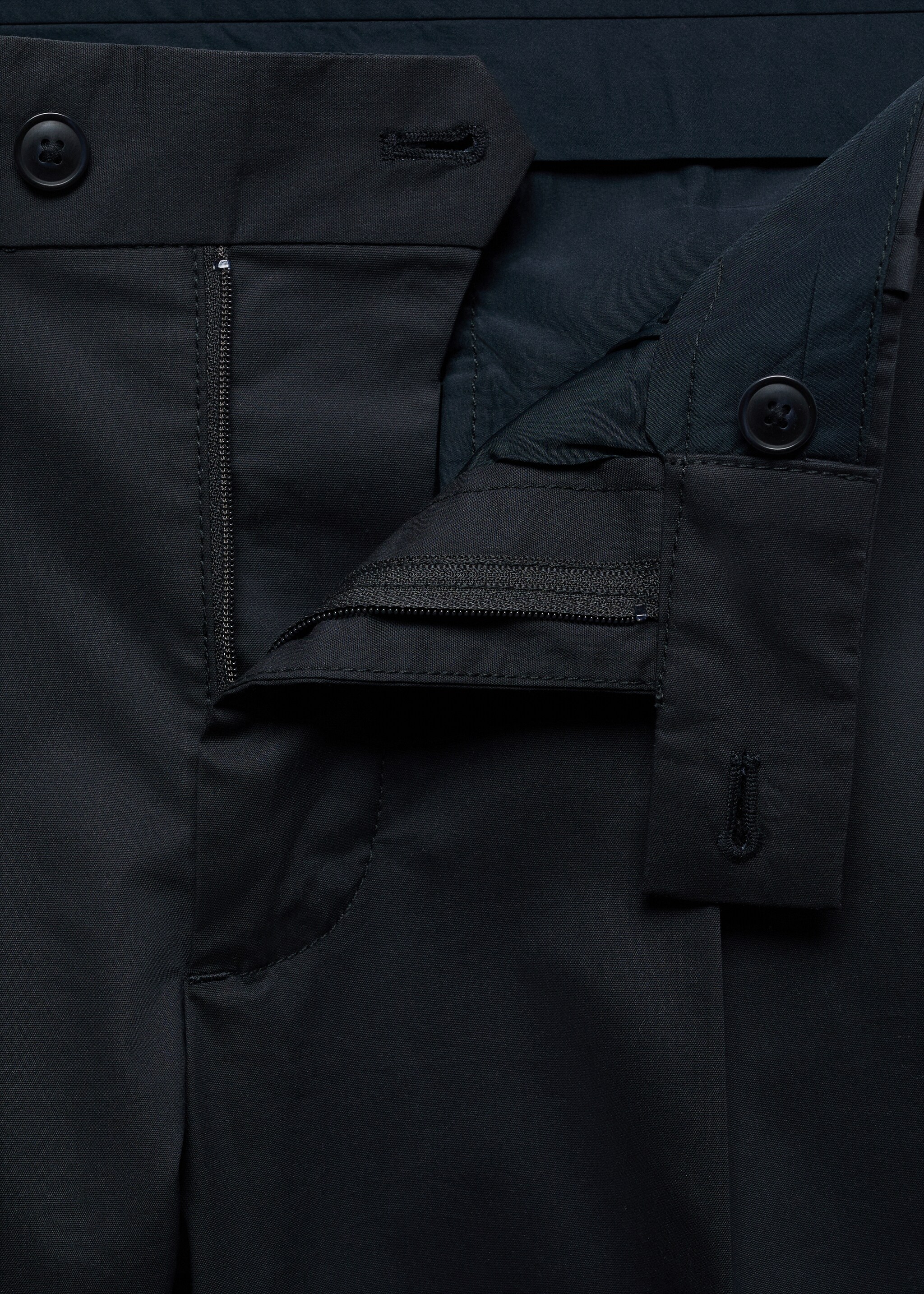 Slim-fit cotton pleated trousers - Details of the article 8