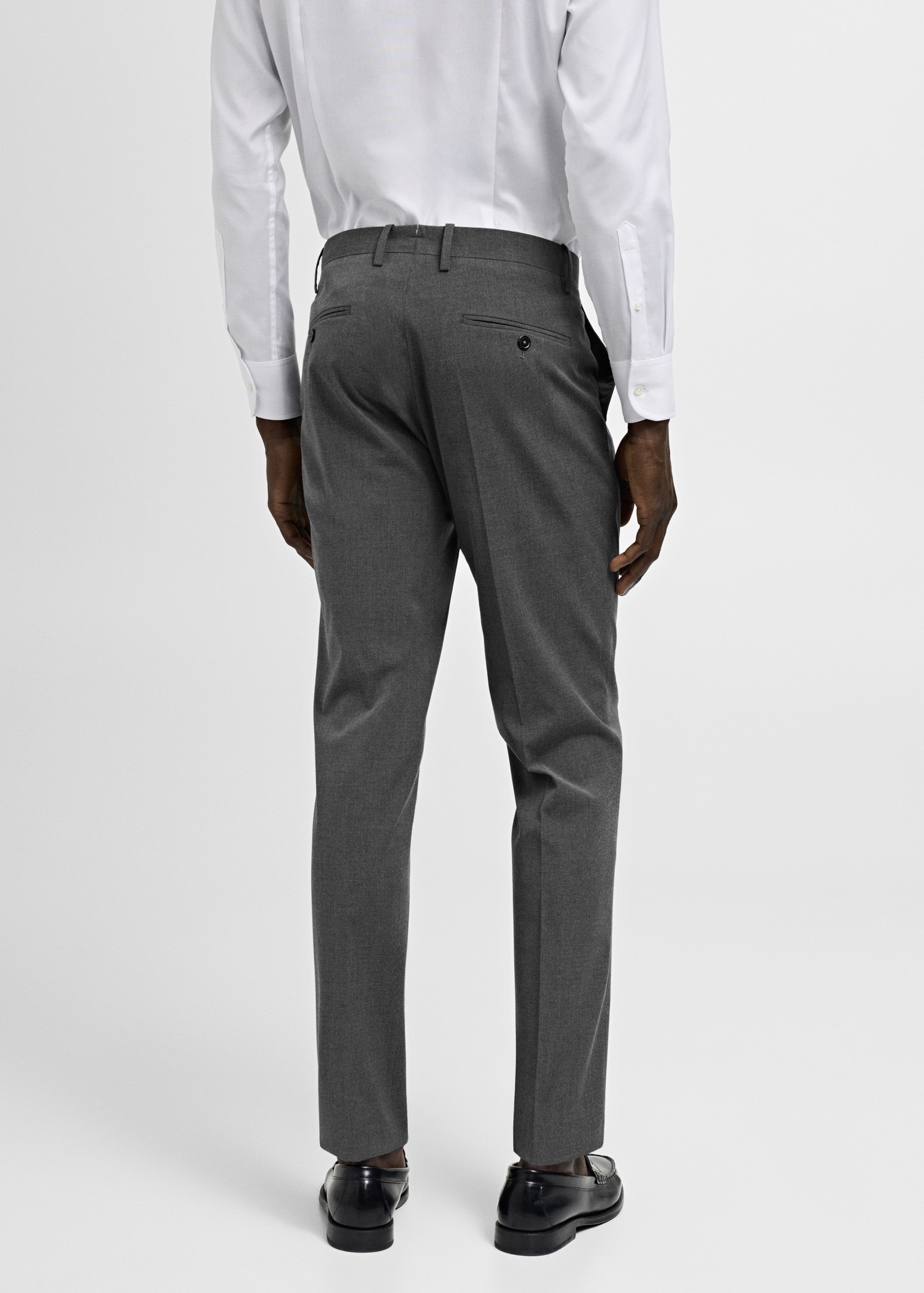 Stretch fabric slim-fit suit trousers - Reverse of the article