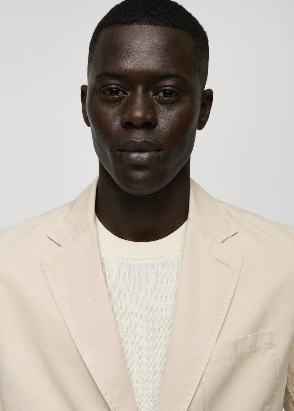 Washed-effect cotton-linen blazer