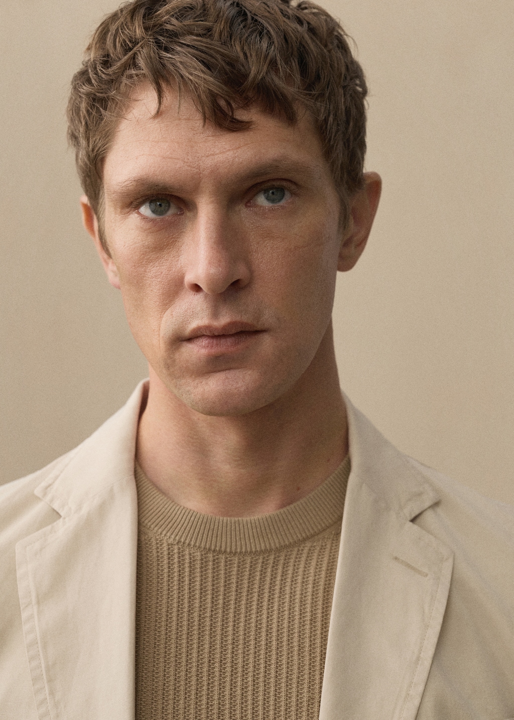 Washed-effect cotton-linen blazer