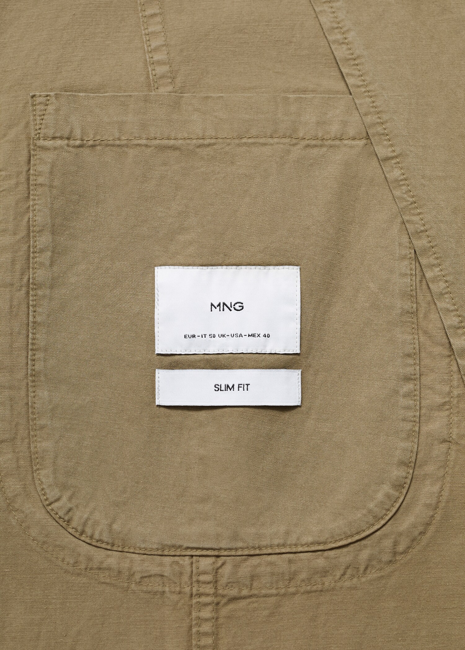 Washed-effect cotton-linen jacket - Details of the article 0