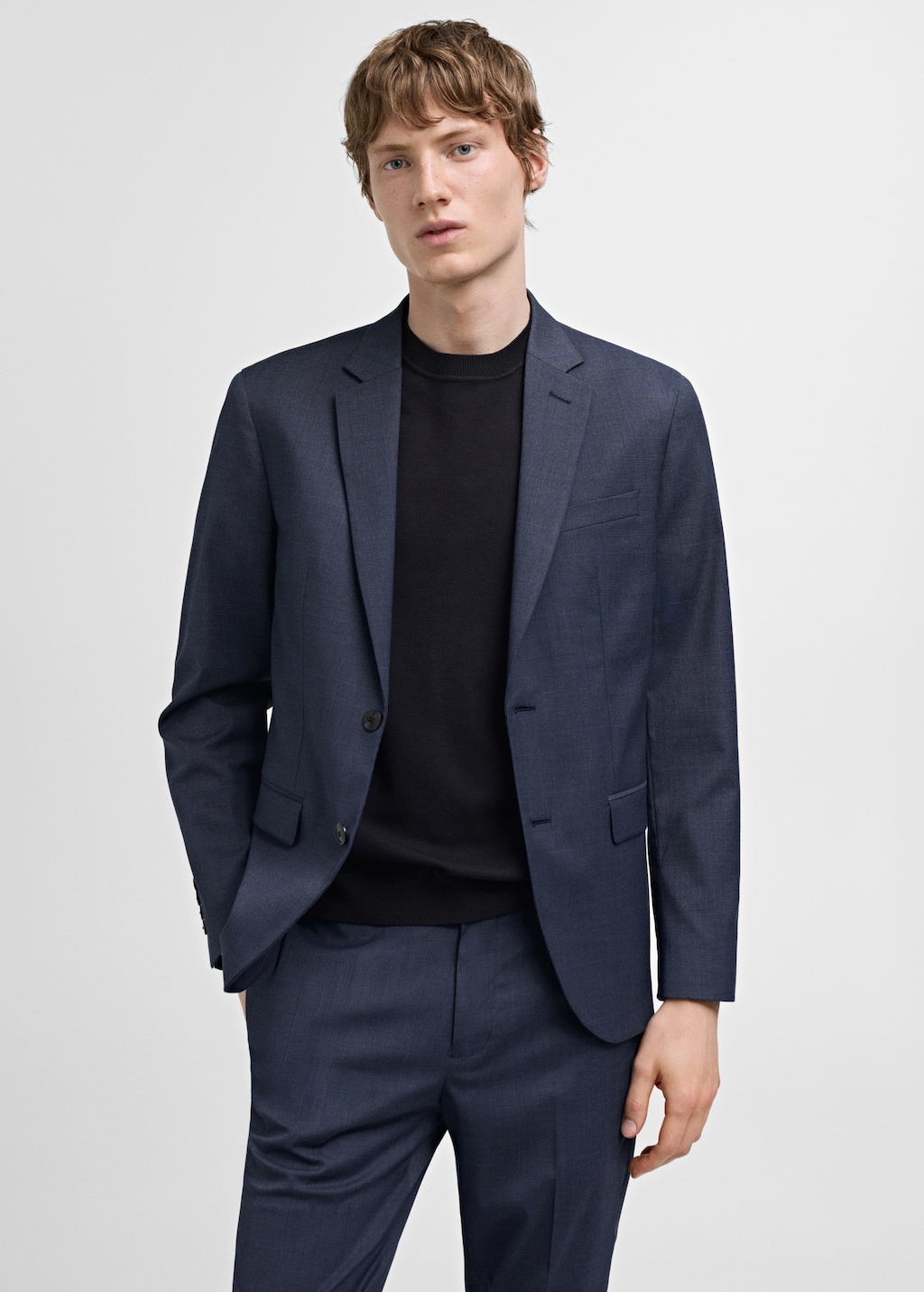 MANGO MAN Super slim fit suit jacket in stretch fabric indigo blue 38 Man